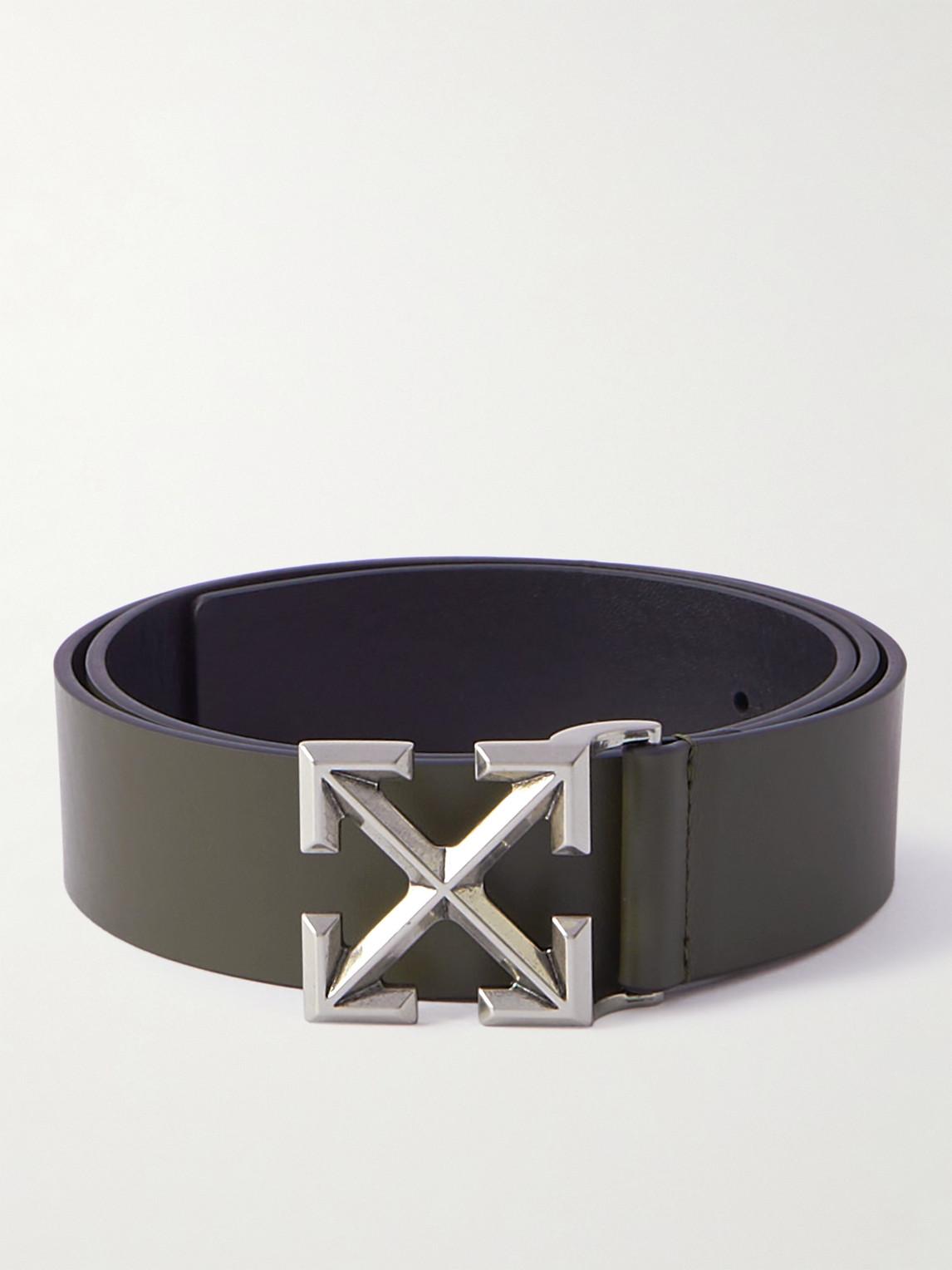 Off-White c/o Virgil Abloh Arrow Monogram Buckle Belt in Brown for