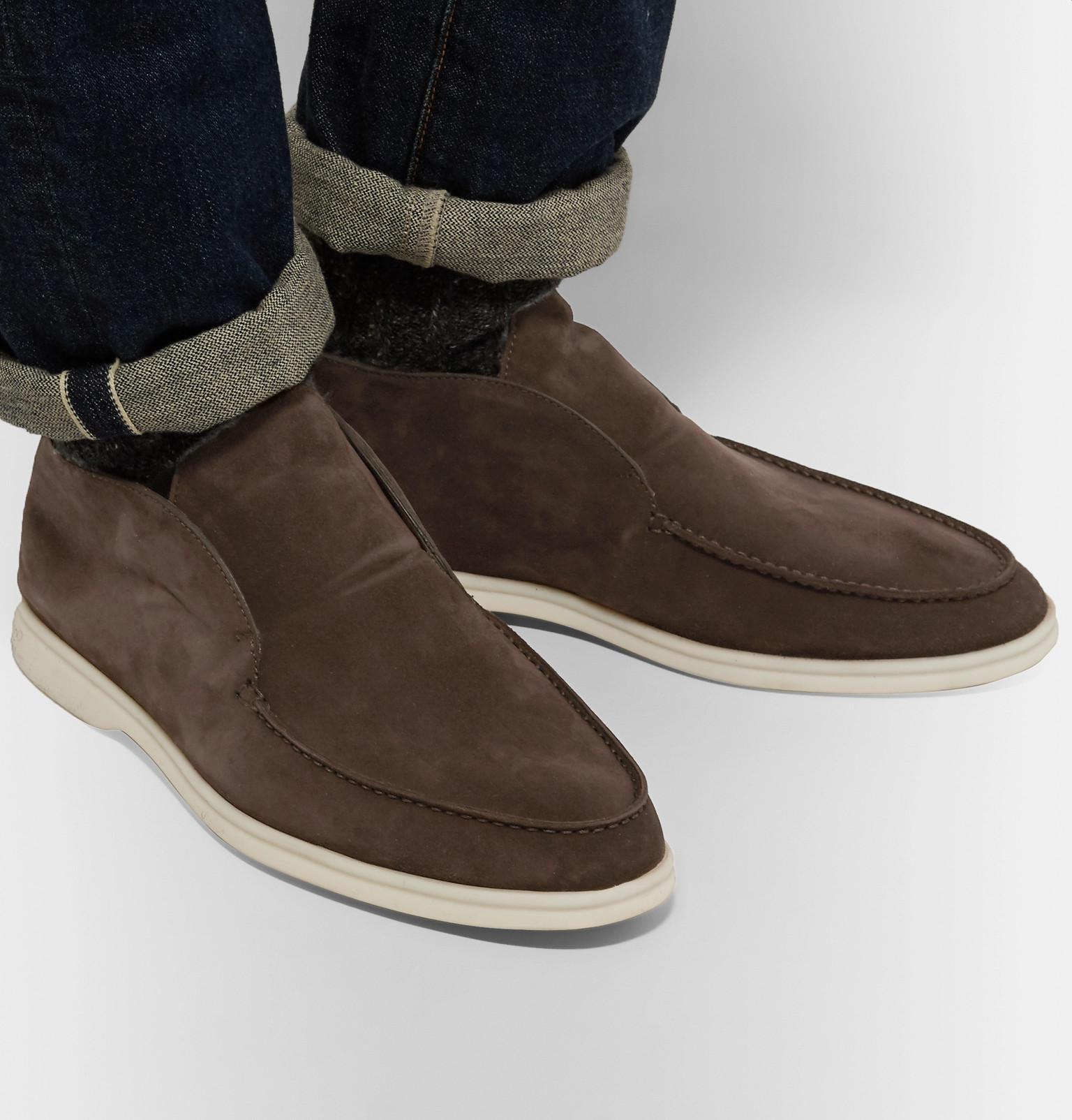 Loro Piana Open Walk Suede Boots in Dark Brown (Brown) for Men - Lyst