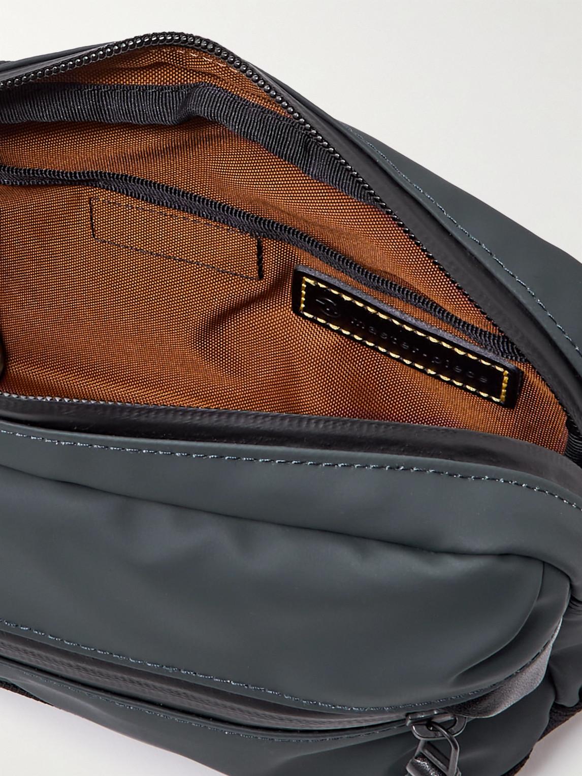 Slick Logo appliqu d Leather And Cordura Ballistic Nylon Messenger Bag
