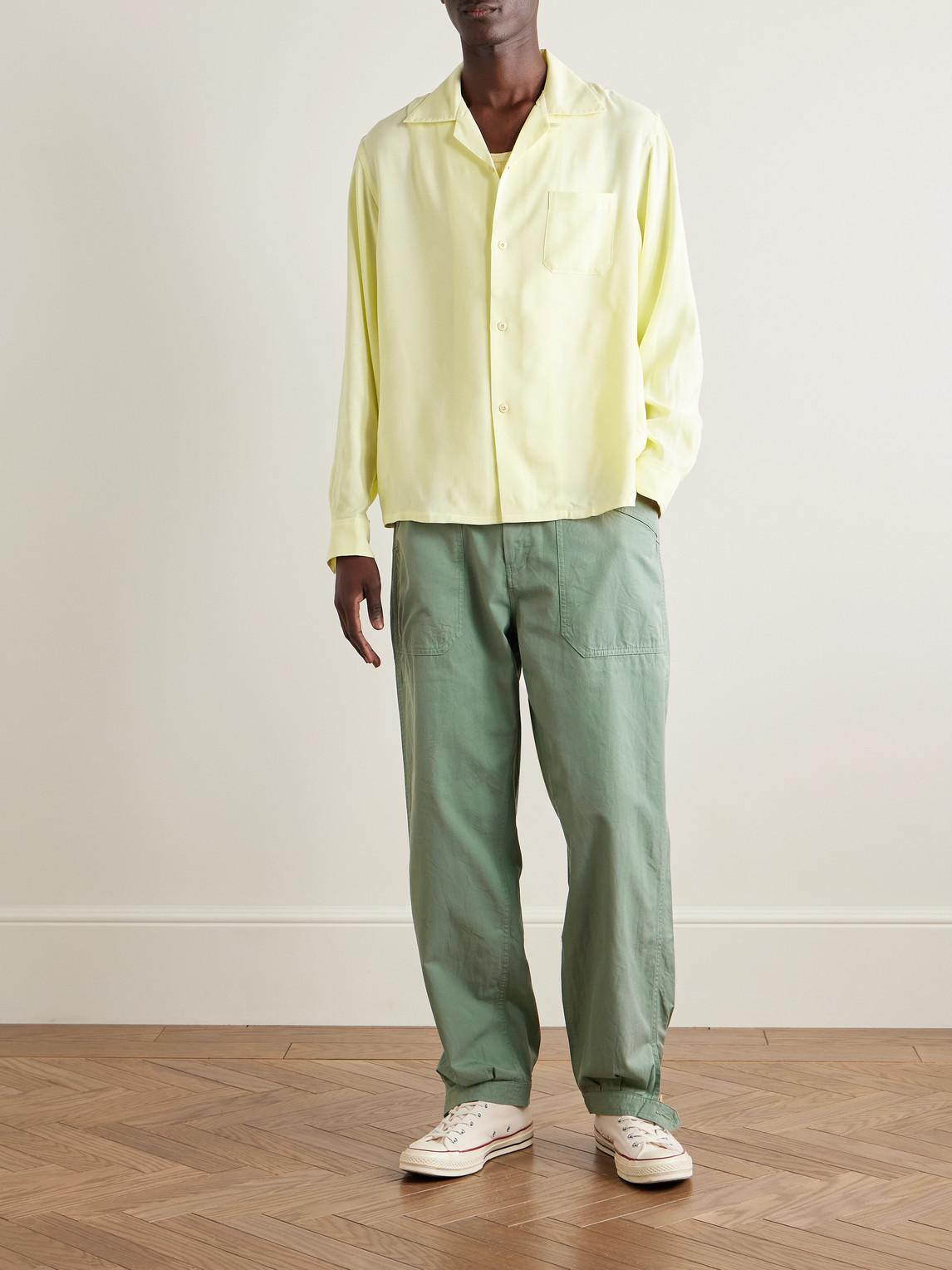 Visvim Carrol Tapered Cotton-gabardine Cargo Pants in Green for 