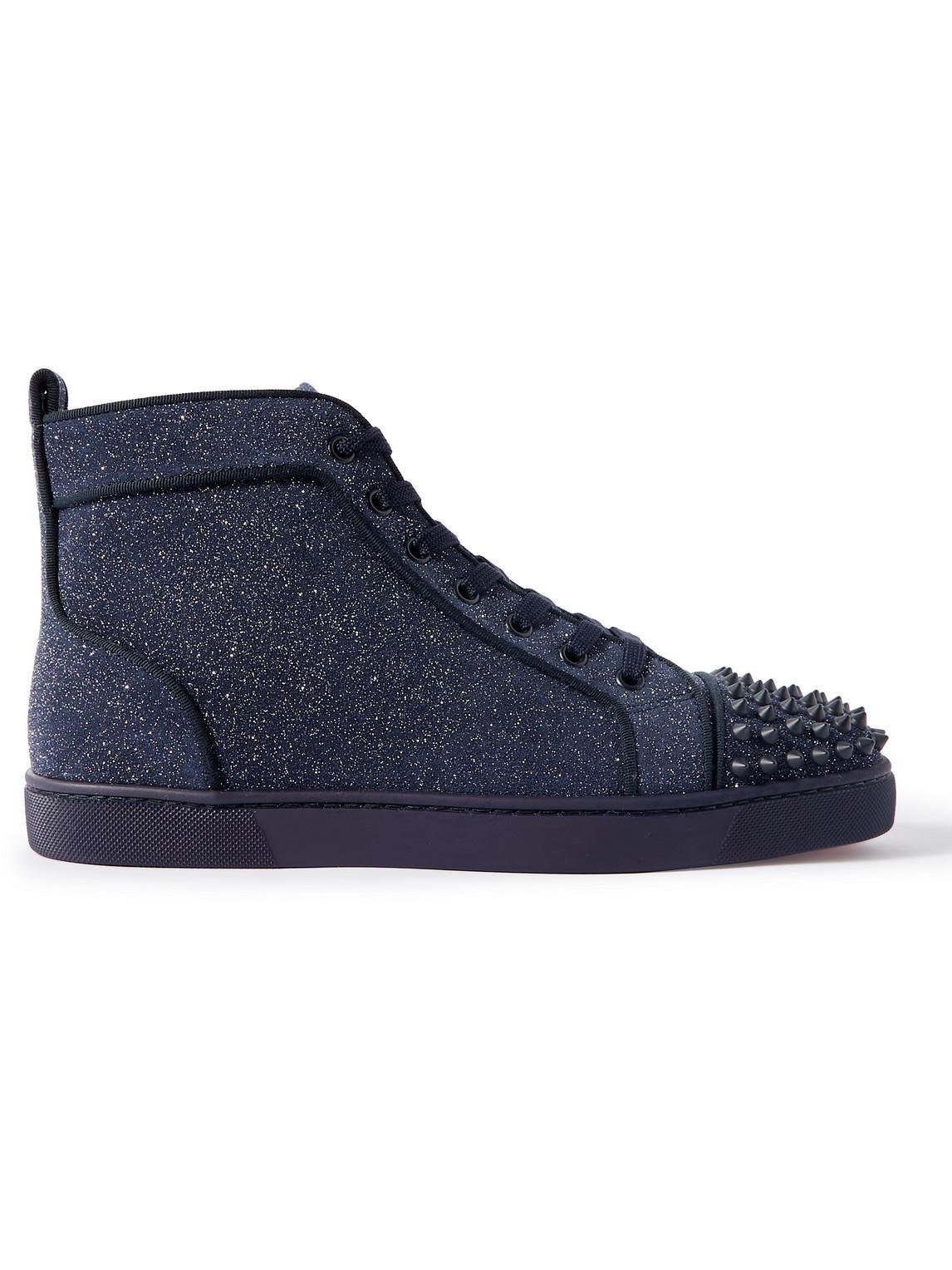 Christian Louboutin Men's Louis Junior Spiked Glitter Sneakers