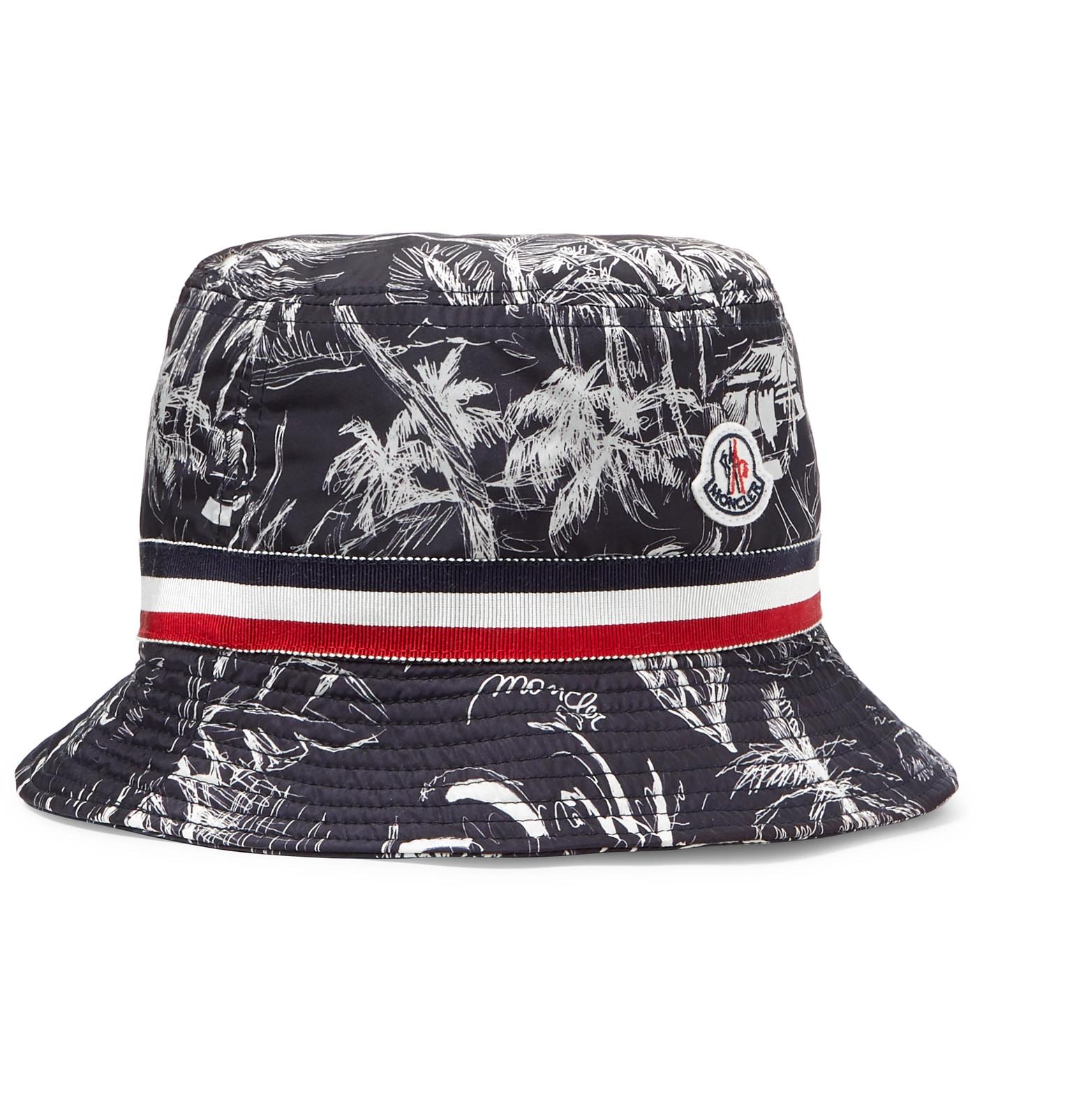 Moncler Synthetic Grosgrain-trimmed Printed Shell Bucket Hat in ...