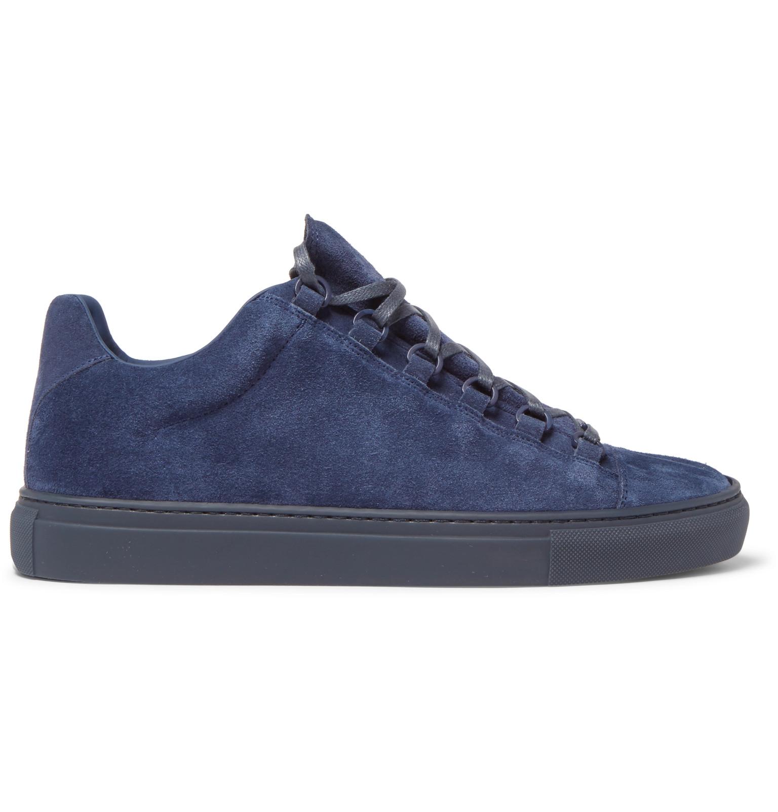 Balenciaga Arena Suede Sneakers in Navy (Blue) for Men - Lyst