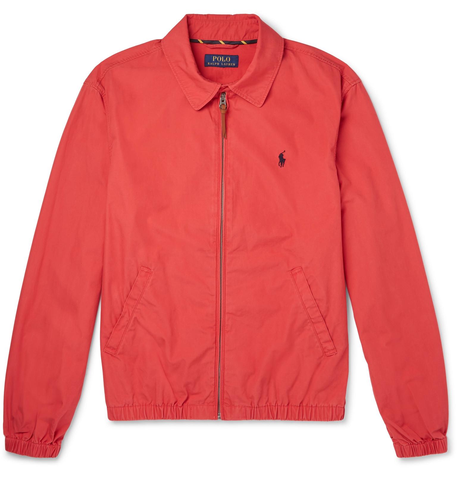 Polo Ralph Lauren Cotton-twill Jacket in Red for Men - Lyst