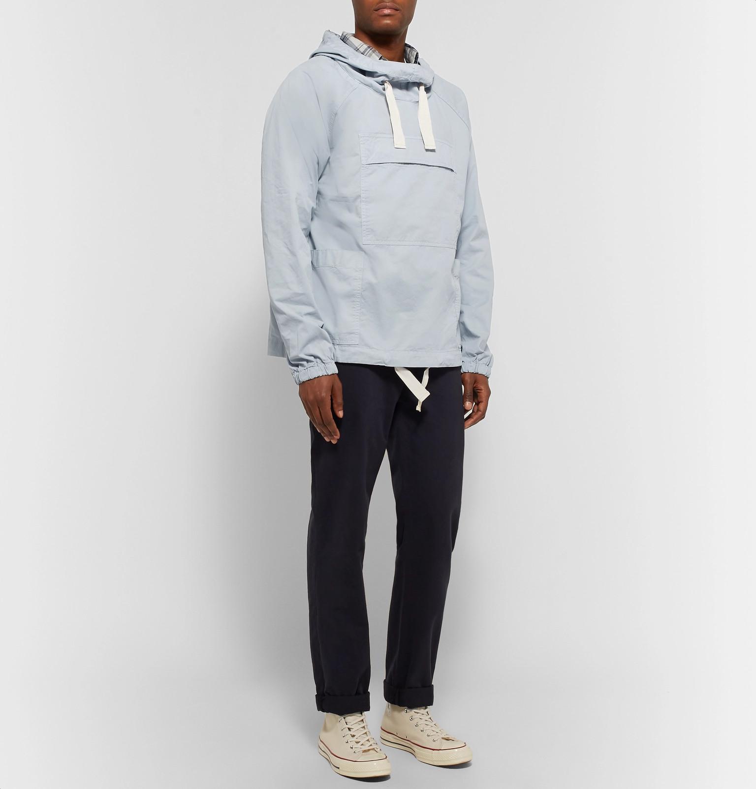 Albam Sailing Smock Cotton-twill Hooded Jacket in Blue for Men - Lyst