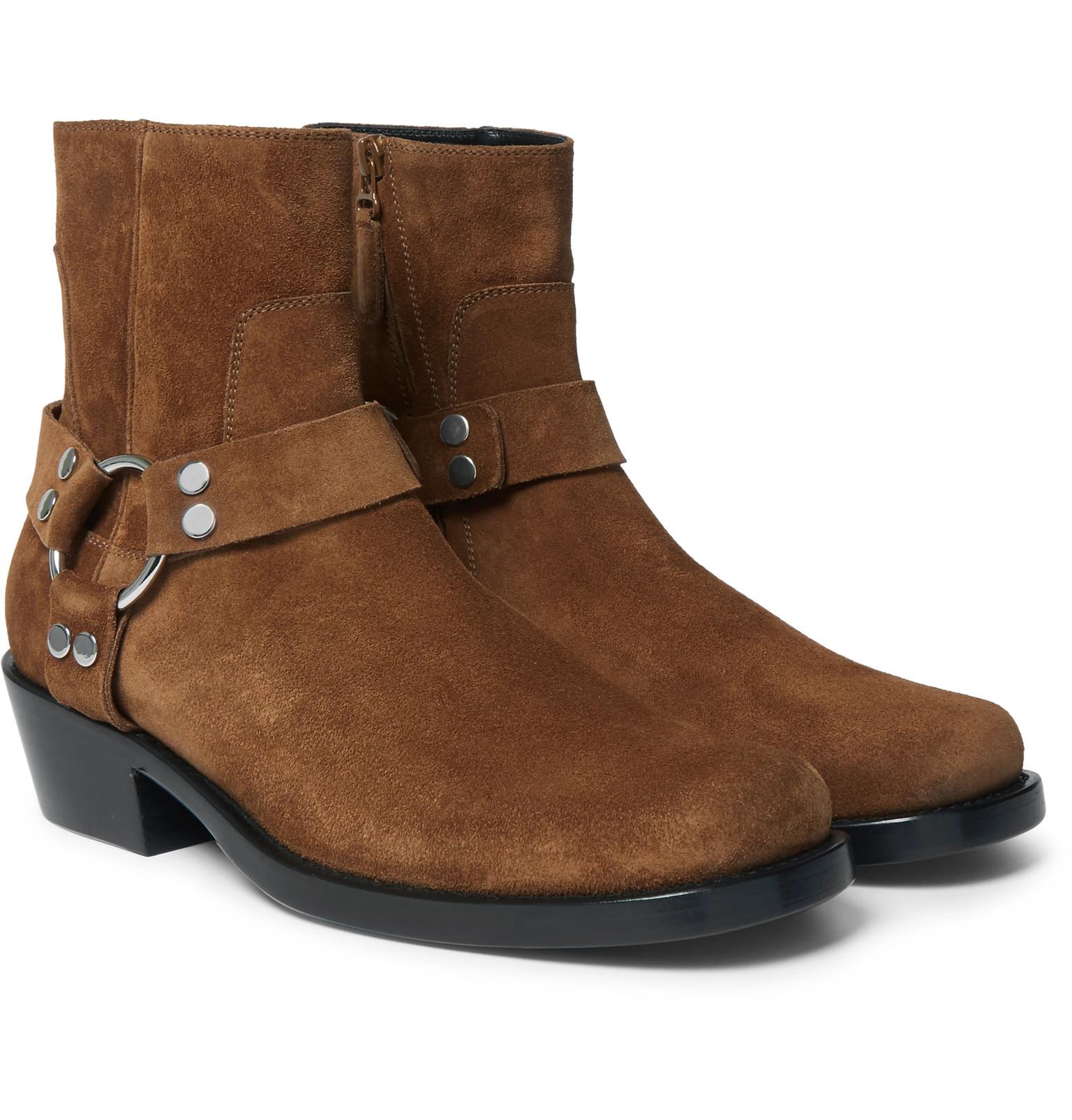 Balenciaga Suede Harness Boots in Tan (Brown) for Men | Lyst