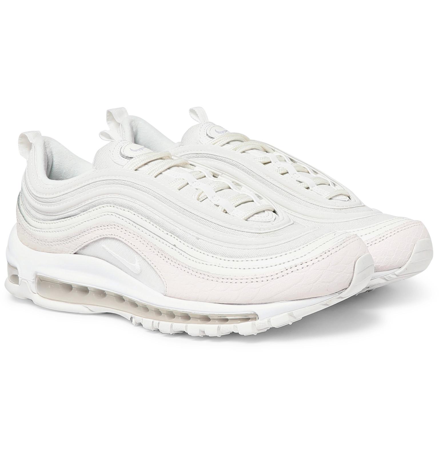 Nike Air Max 97 Suede, Leather And Mesh Sneakers in White for Men - Lyst