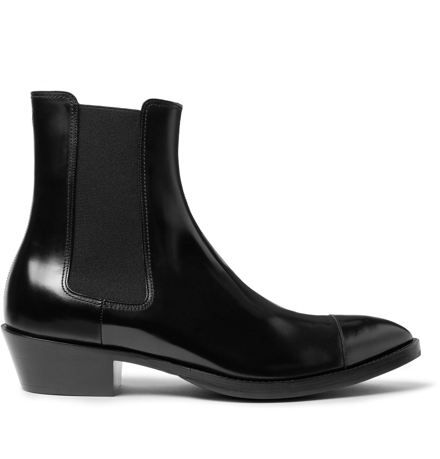 Berluti Heith Austin Glossed-leather Chelsea Boots in Black for Men - Lyst