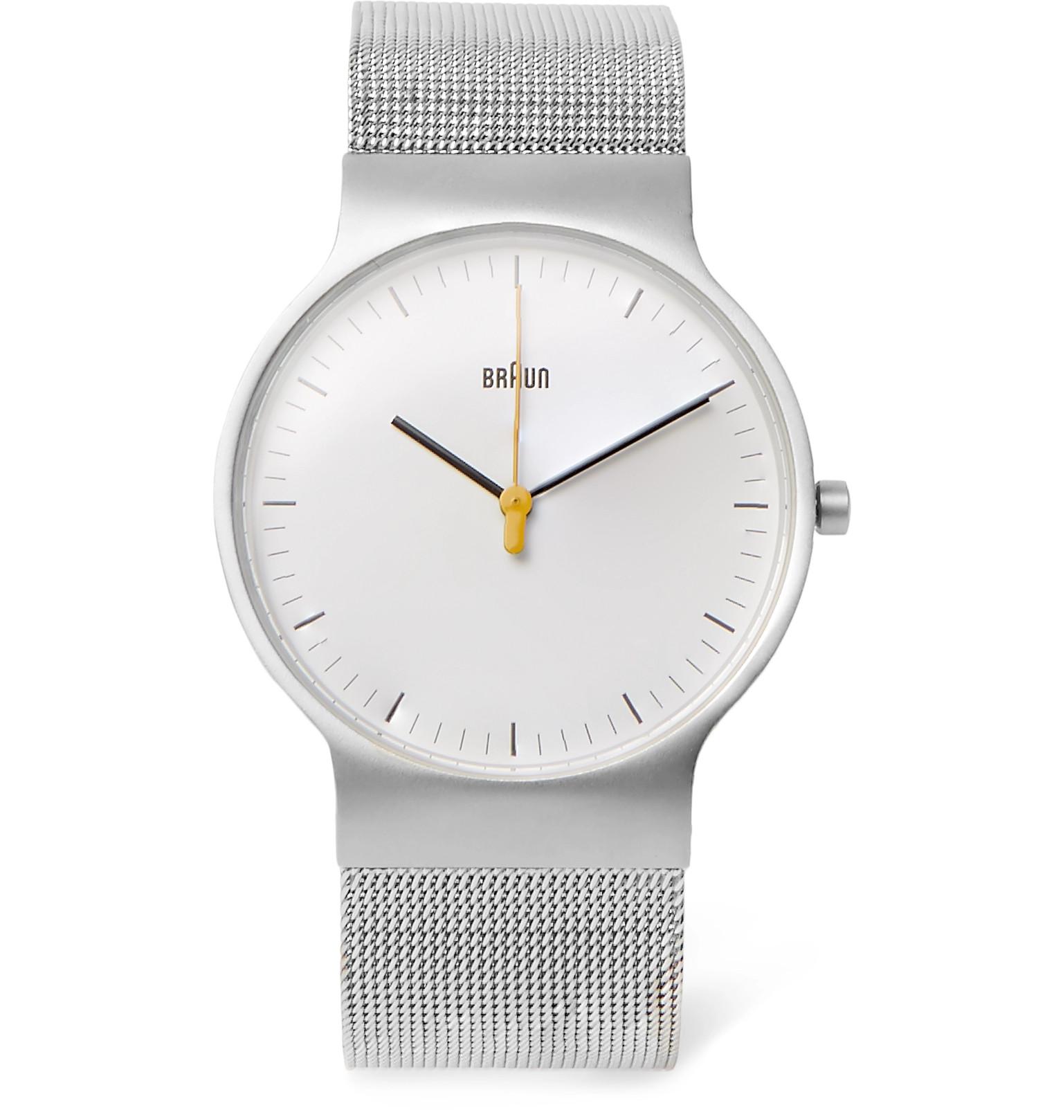 braun mesh watch