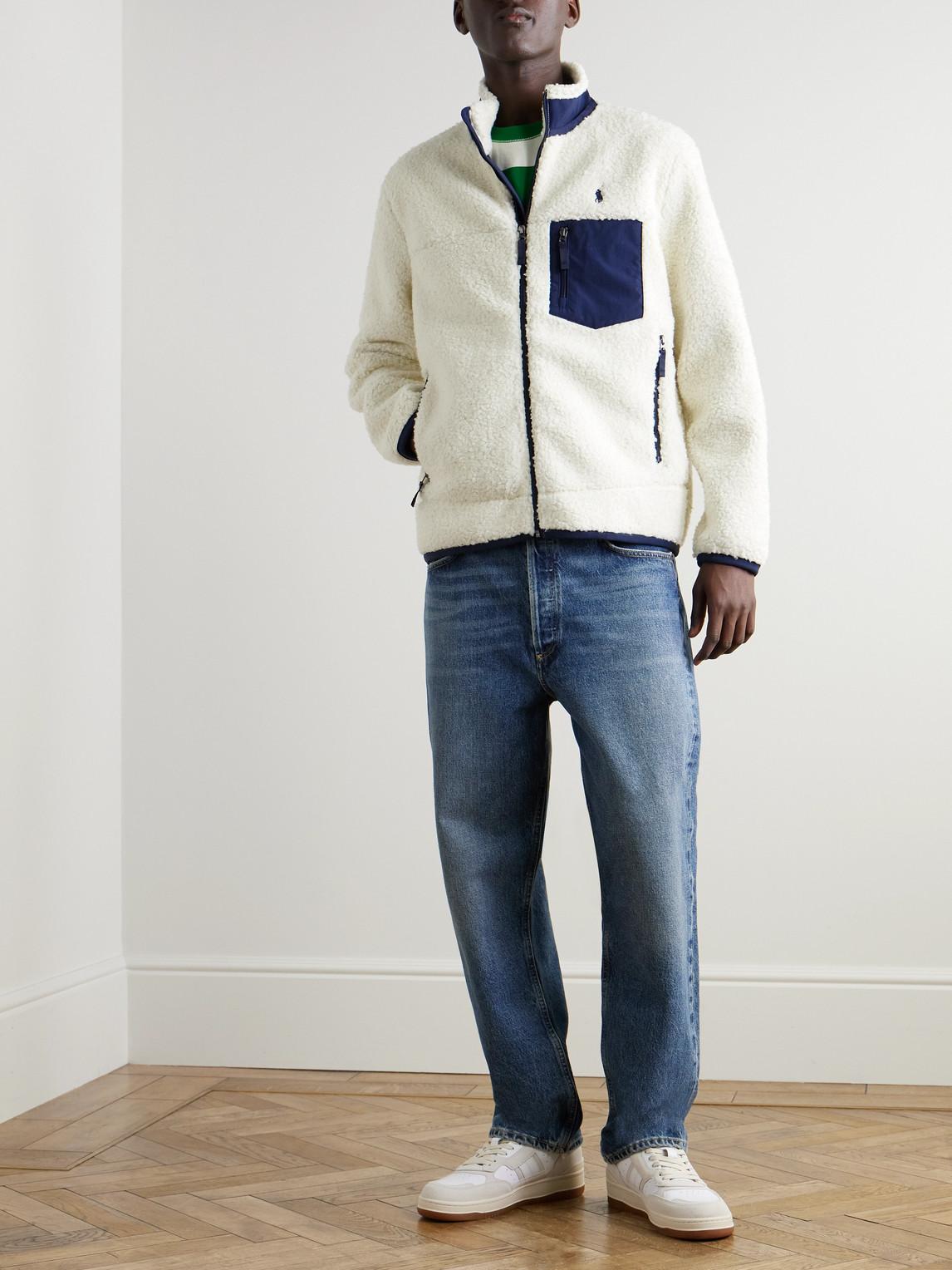 Polo Ralph Lauren Logo-Embroidered Shell-Trimmed Fleece Jacket in