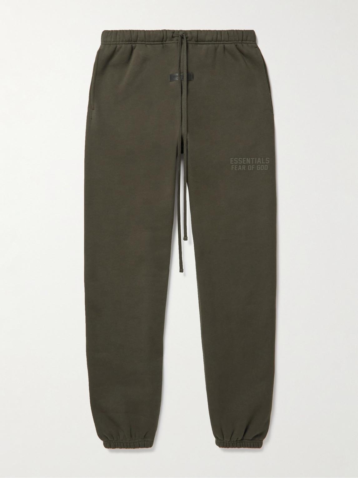 Fear Of God Tapered Logo appliqued Cotton blend Jersey Sweatpants in Green for Men Lyst UK