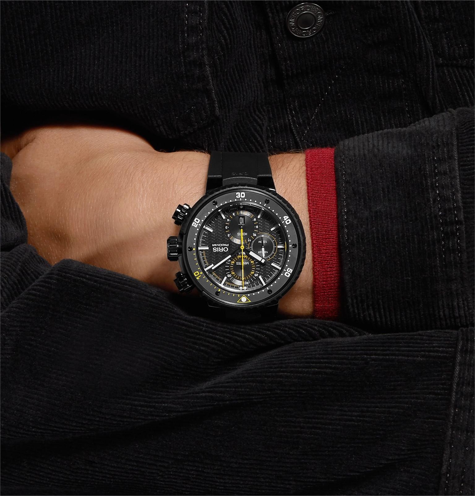 Oris Prodiver Dive Control Limited Edition Automatic Chronograph 51mm Dlc coated Titanium And Rubber Watch Ref. No. 01 774 7727 in Black for Men Lyst Canada