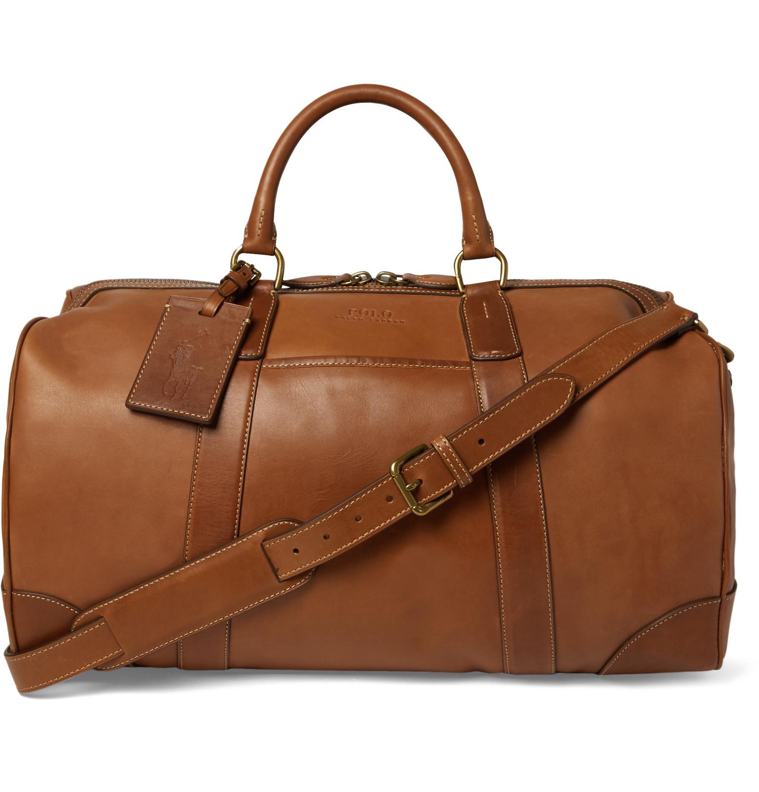 Polo Ralph Lauren Leather Duffle Bag in Light Brown (Brown) for Men - Lyst