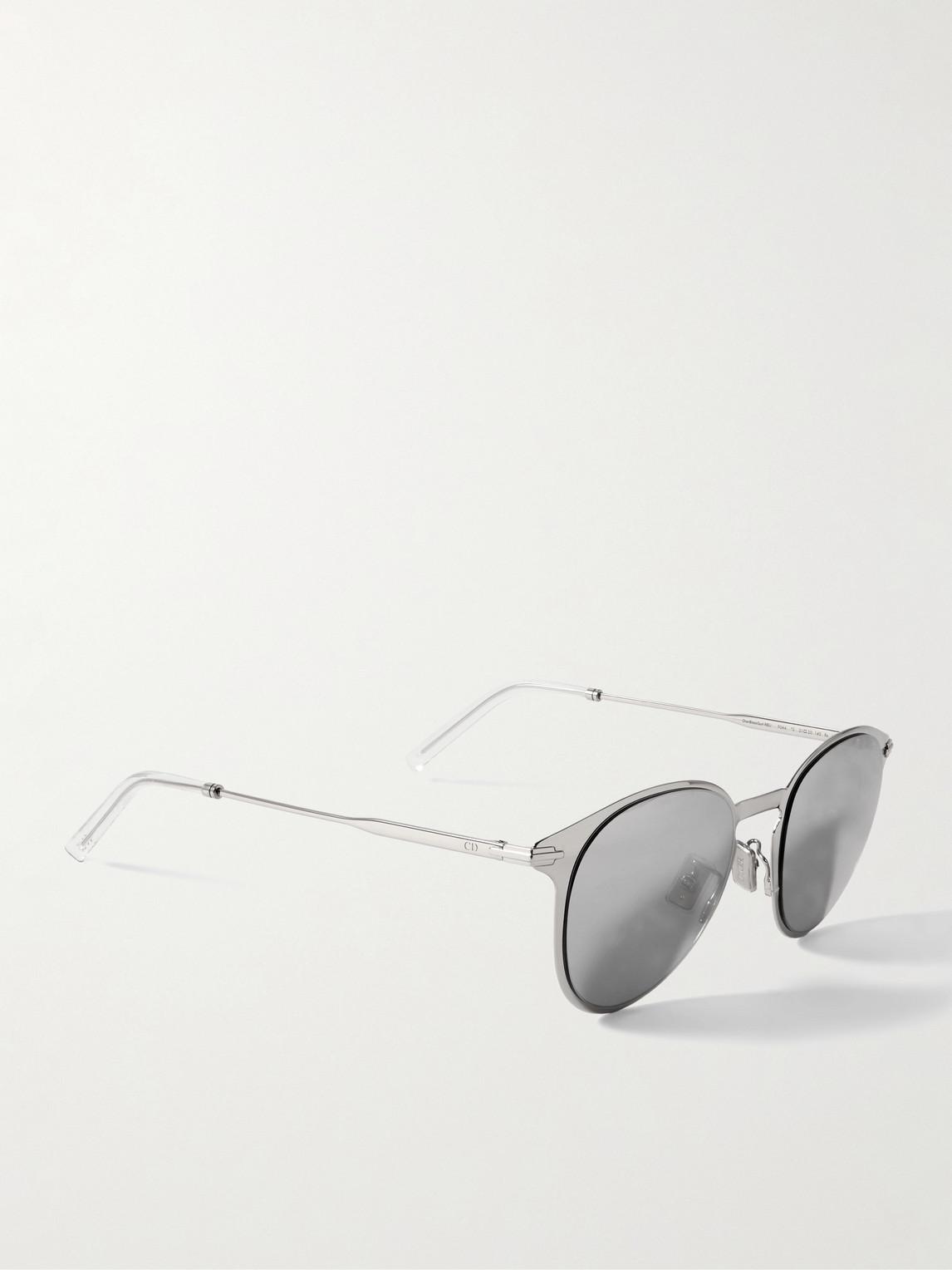 Dior Diorblacksuit R8u Round frame Silver tone Mirrored Sunglasses in Grey for Men Lyst UK