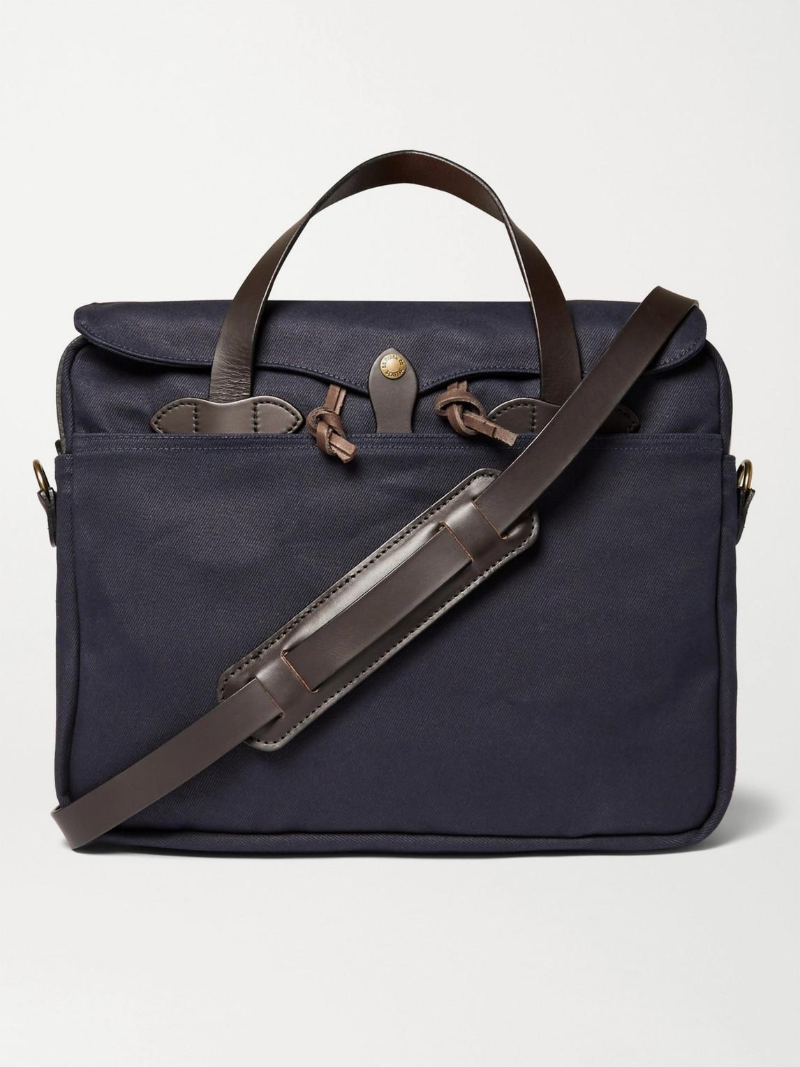 Filson Original Leather-trimmed Twill Briefcase in Blue for Men | Lyst ...