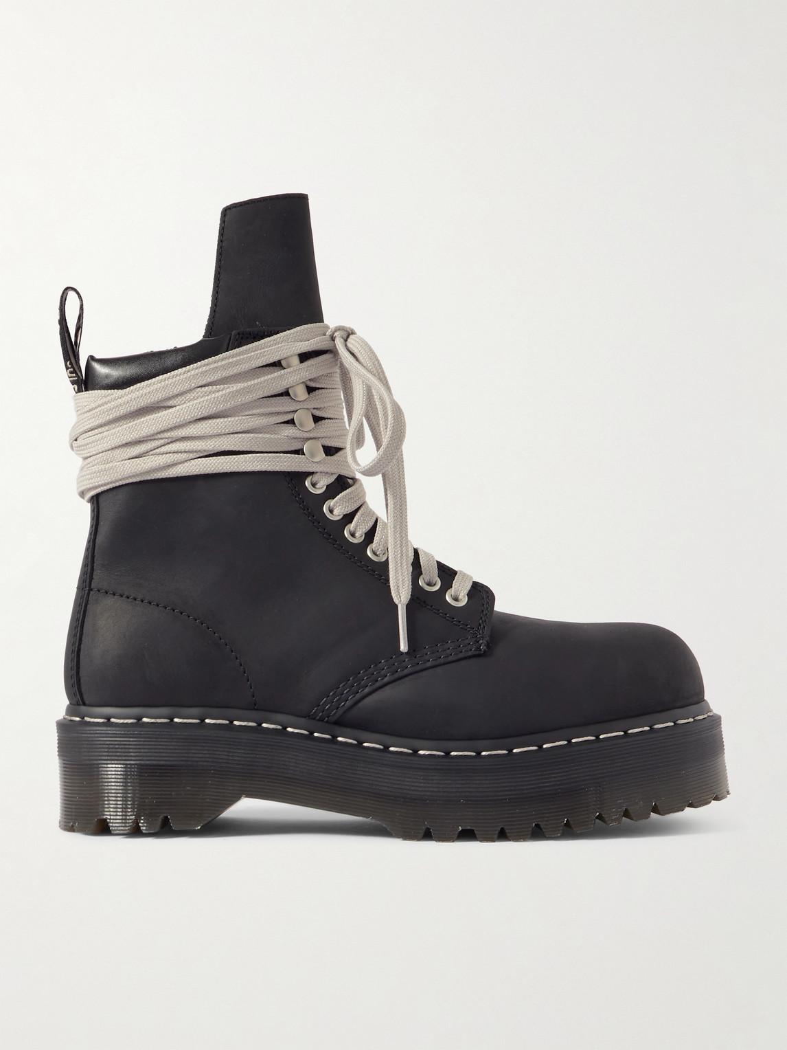 Rick Owens Dr Martens Quad Sole Steel Toe Leather Lace-up Boots in
