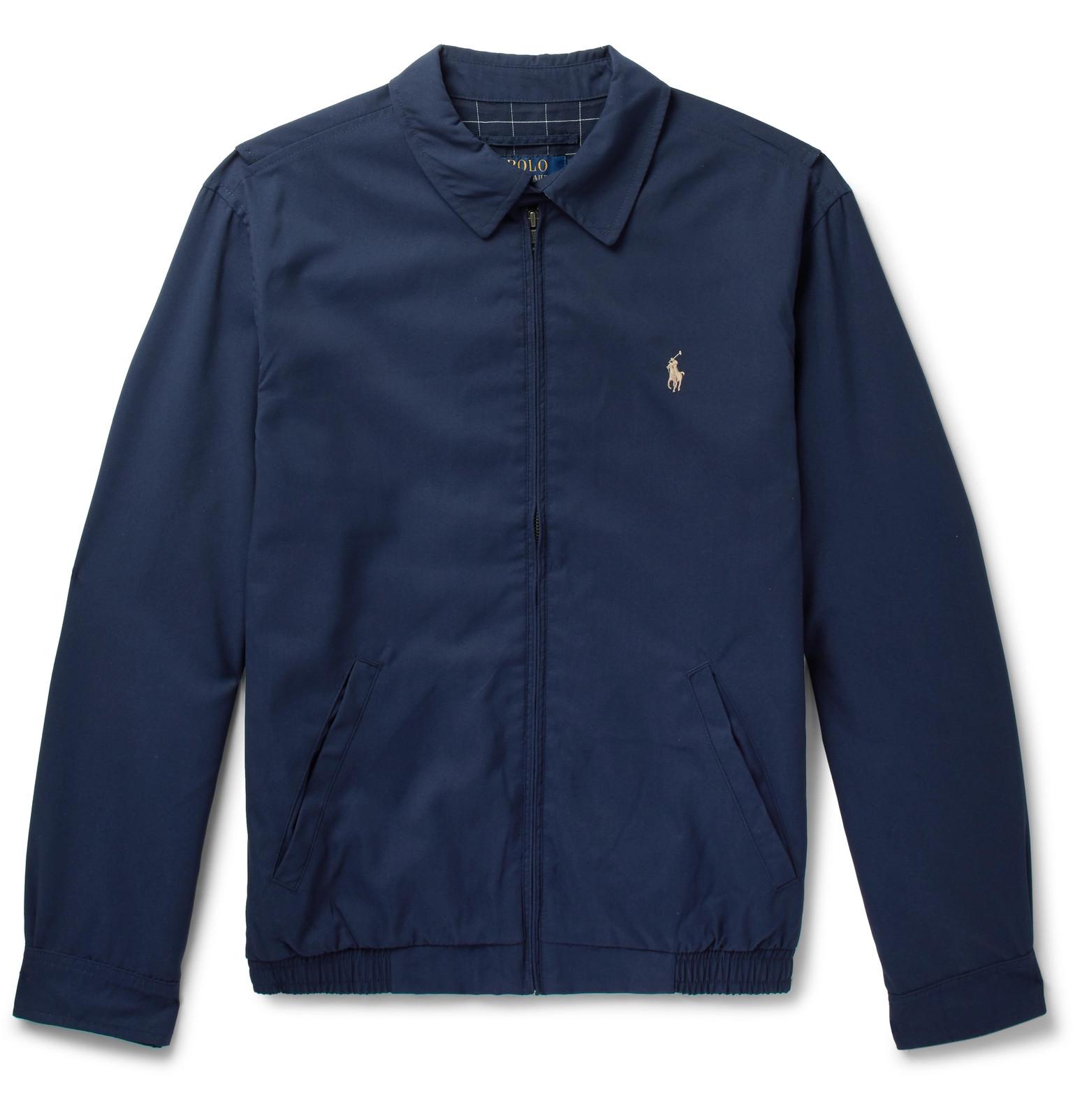 Polo Ralph Lauren Cotton Twill Blouson Jacket in Navy (Blue) for Men - Lyst
