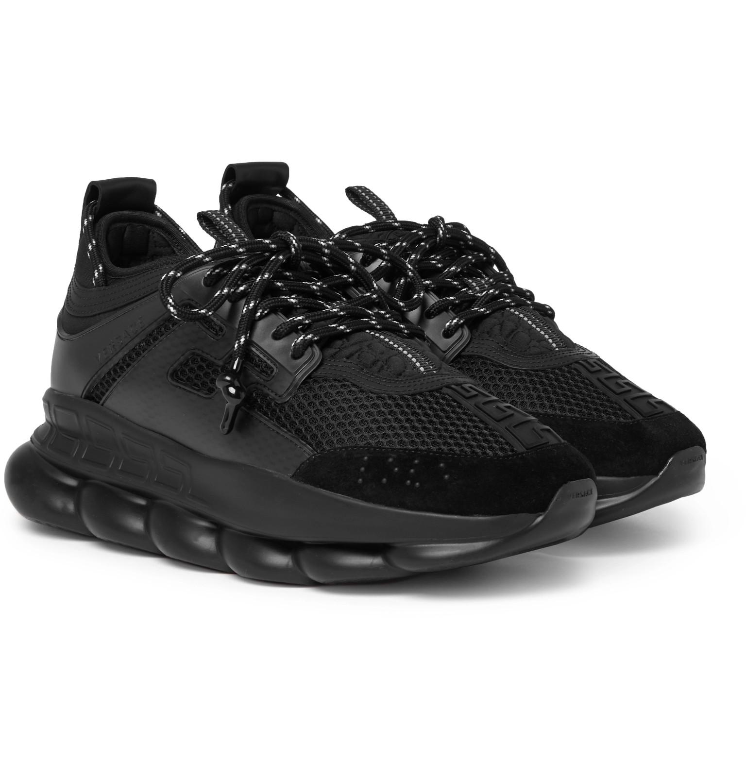 versace black chain reaction sneakers