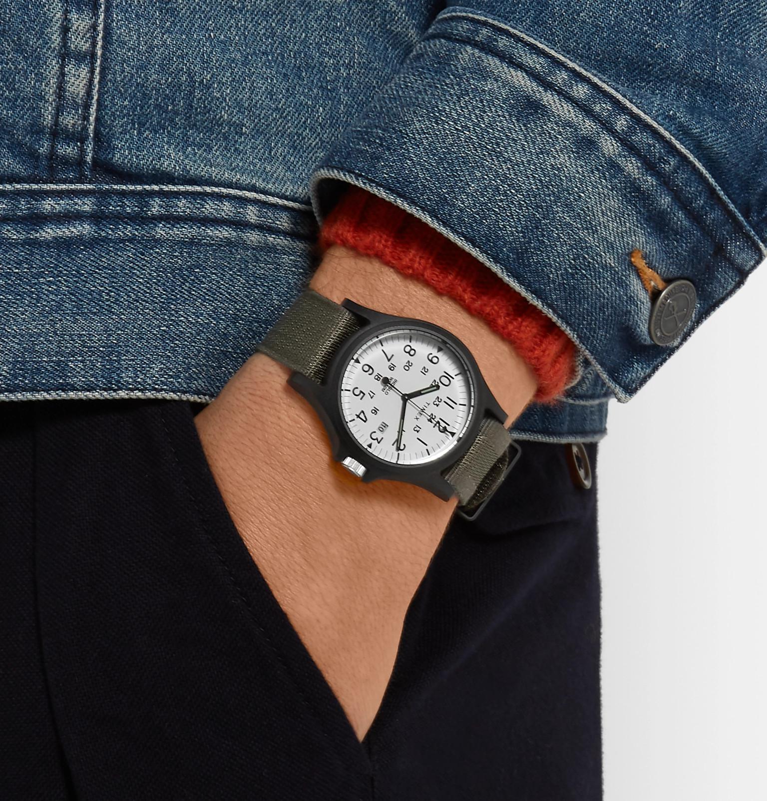 timex acadia resin and grosgrain watch