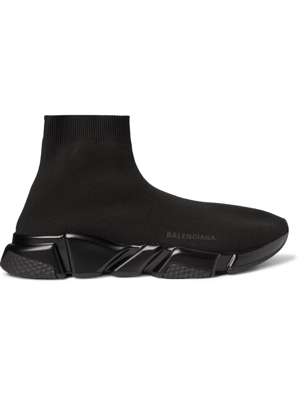 Balenciaga Speed Sock Stretch-knit Slip-on Sneakers in Black for Men | Lyst