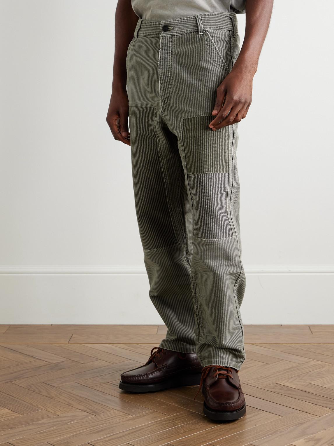 Visvim Pastoral Straight-leg Panelled Striped Cotton-moleskin