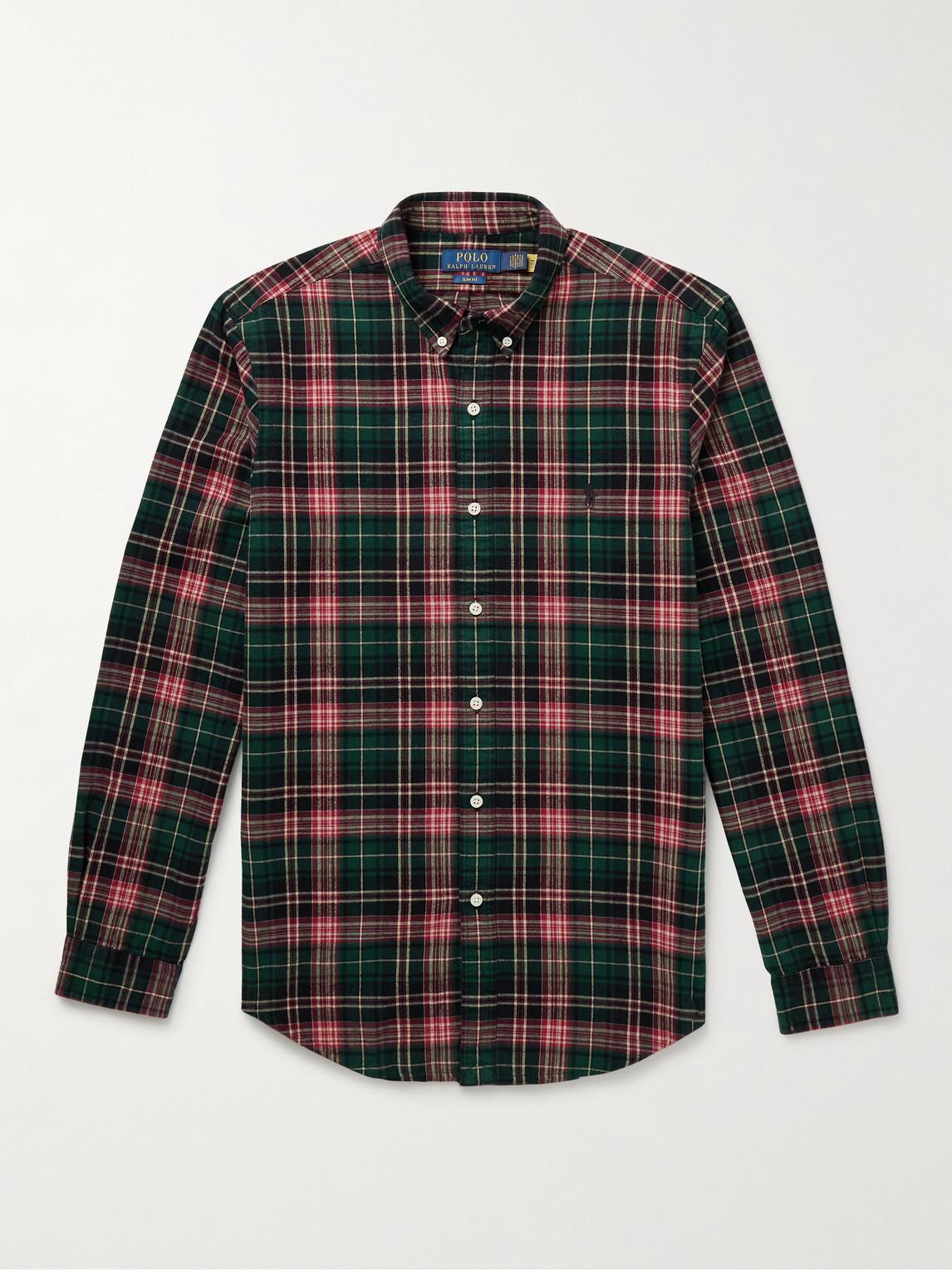 Polo Ralph Lauren Slim-Fit Button-Down Collar Checked Cotton