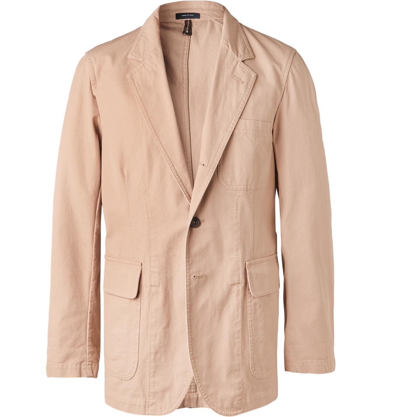 Drake's Unstructured Cotton Suit Jacket in Pink for Men Lyst