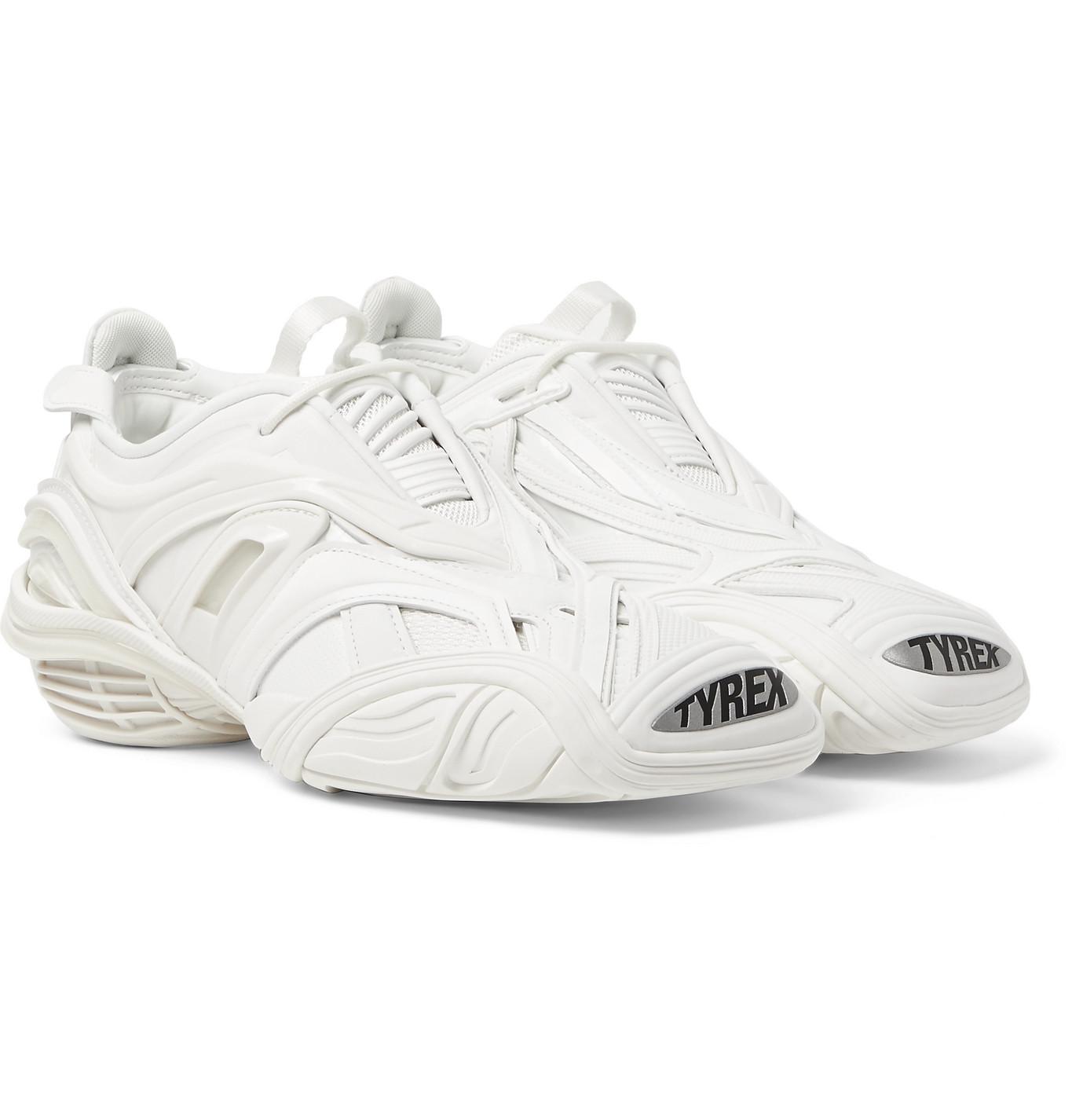 Balenciaga Tyrex Rubber, Mesh And Faux Leather Sneakers in White for ...
