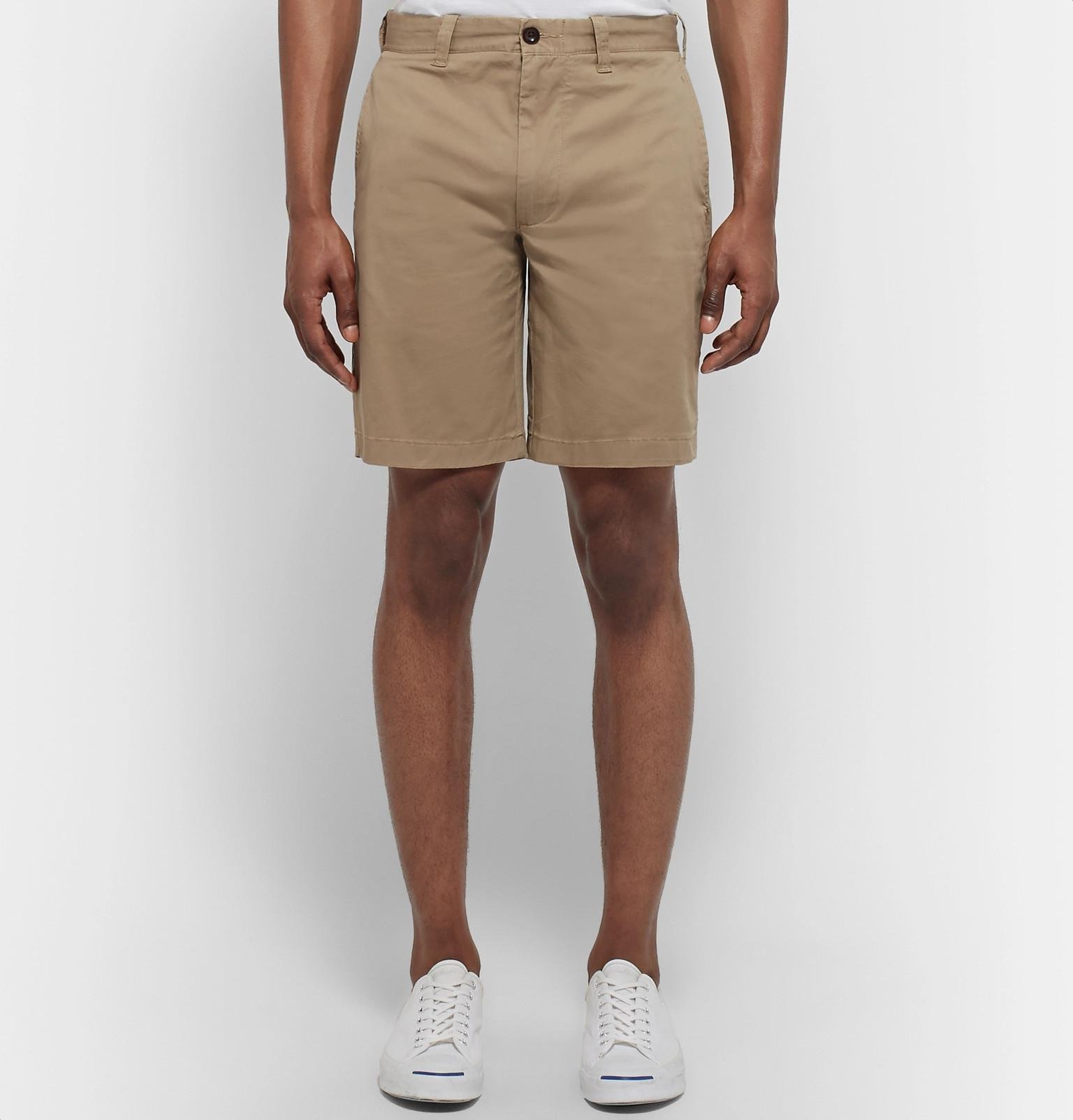 J.Crew Stanton Slim-fit Stretch-cotton Twill Shorts in Beige (Natural ...
