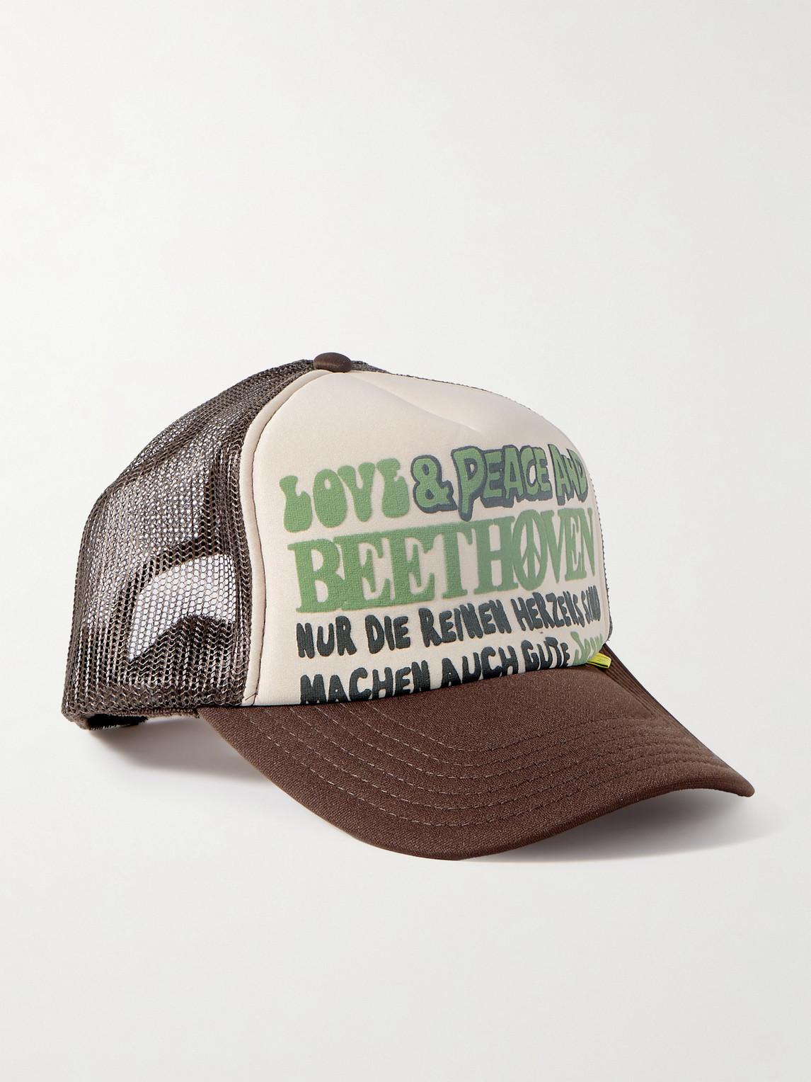 kapital Love&Peace Beethoven cap ブラウン Kapital Love & Peace And Beethoven Printed Neoprene And Mesh