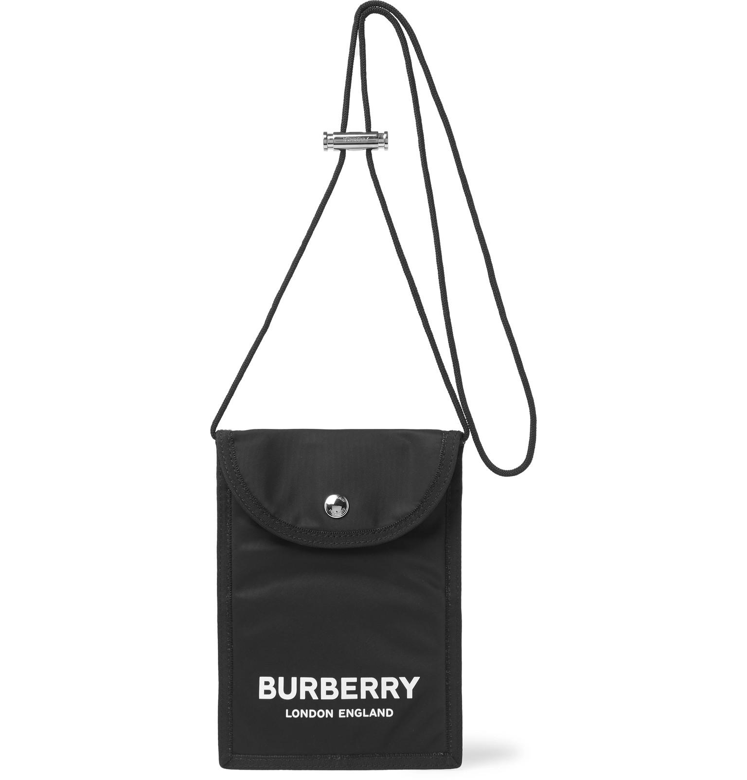 Burberry Synthetic Logo-print Nylon Messenger Bag in Black for Men 
