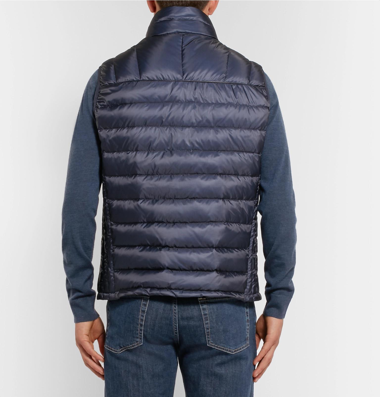 Dunhill Denim Quilted Shell Down Gilet in Navy (Blue) for Men - Lyst