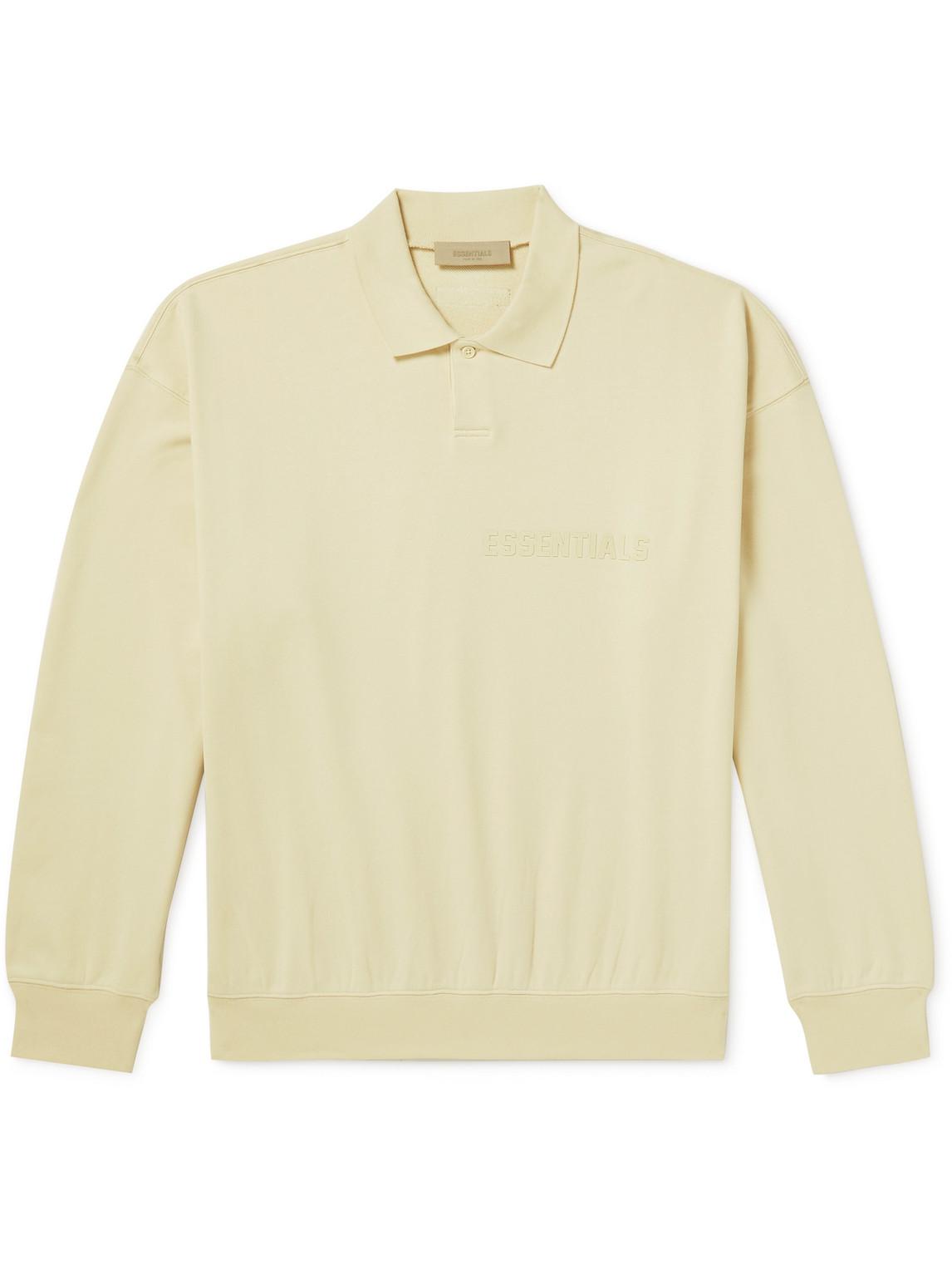 Fear of God ESSENTIALS Logo-flocked Cotton-jersey Polo Shirt in Natural for  Men | Lyst