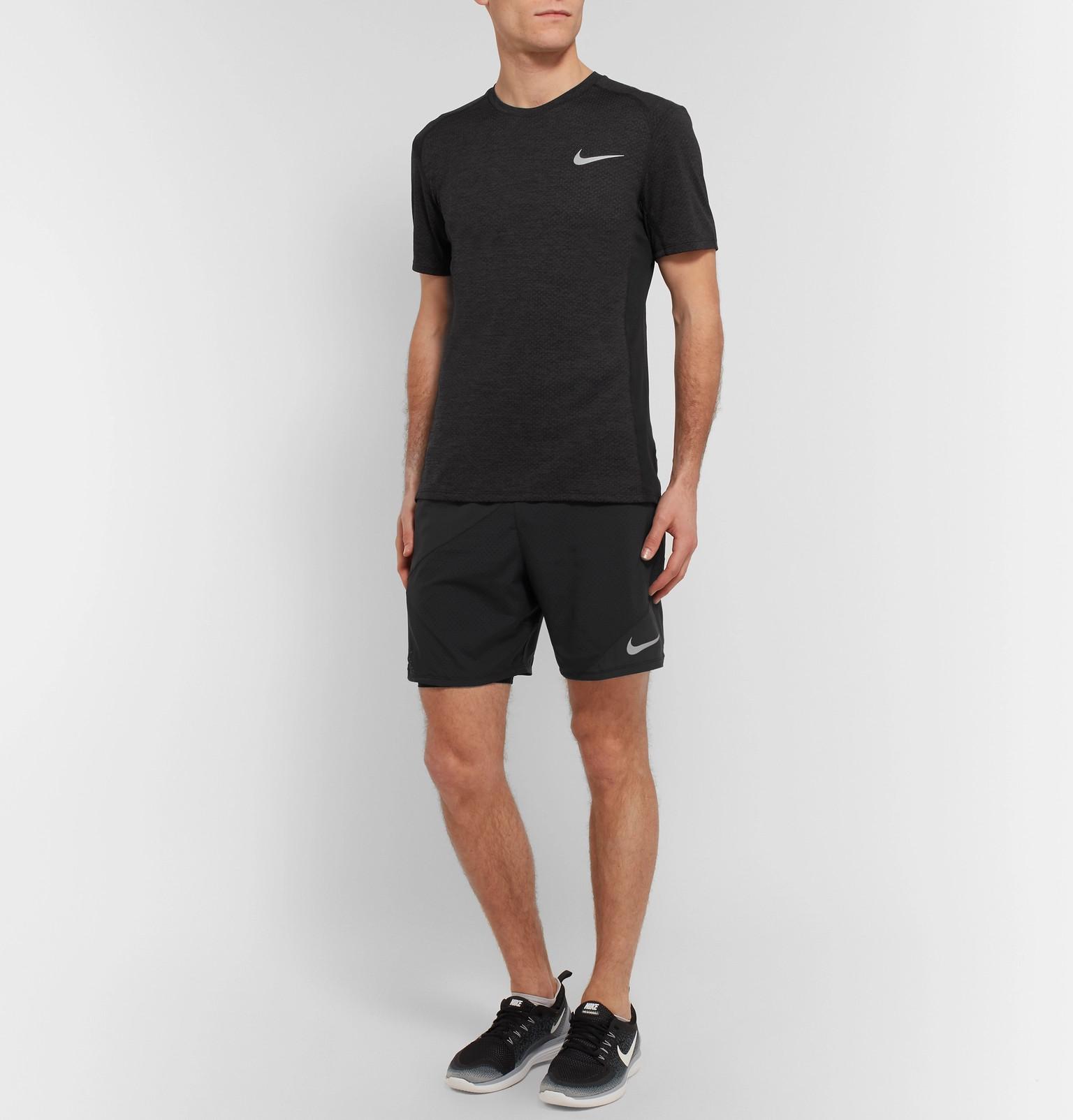 nike miler black t shirt