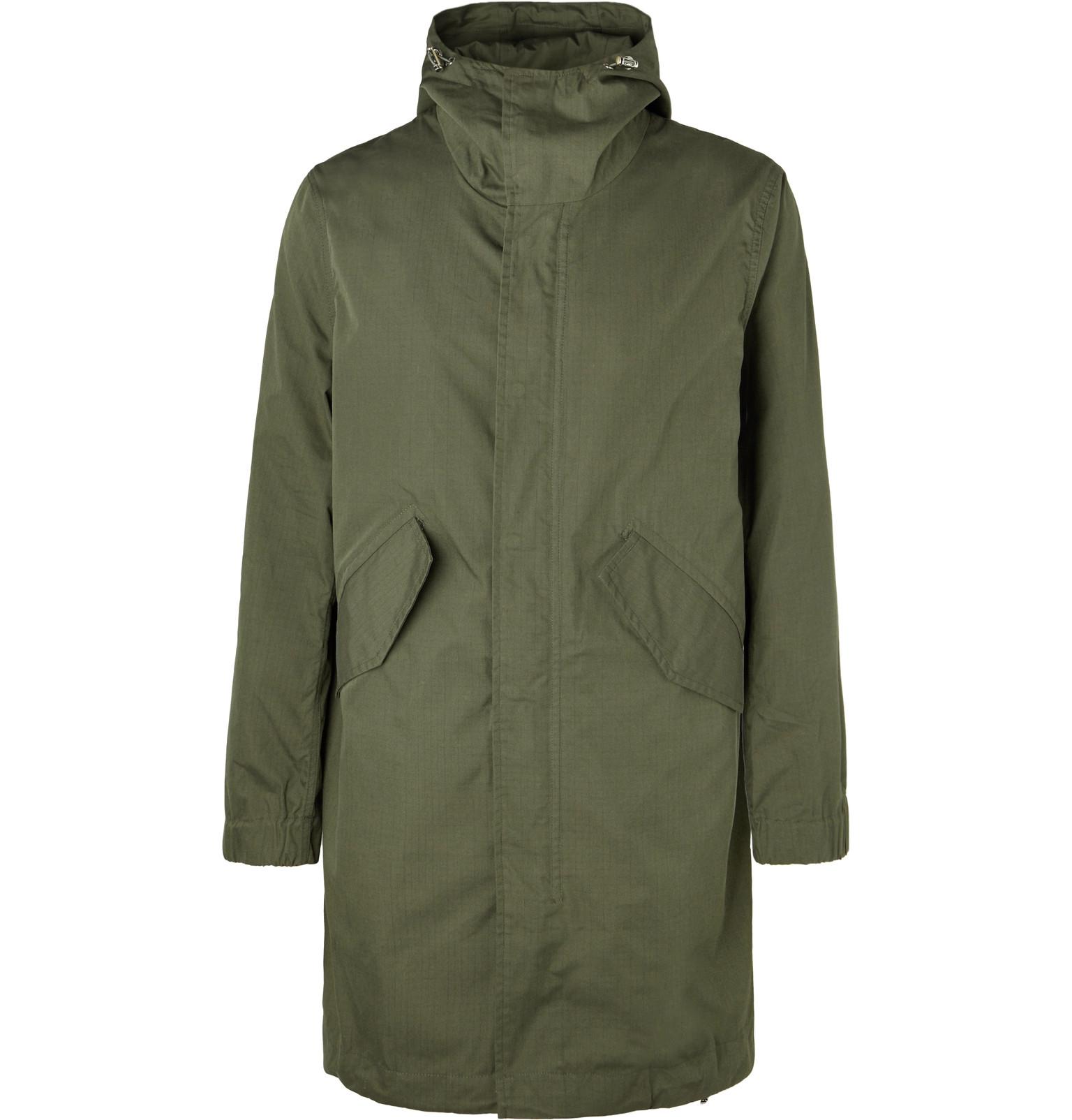 Bellerose Cotton And Nylon-blend Ripstop Hooded Jacket in Green for Men ...