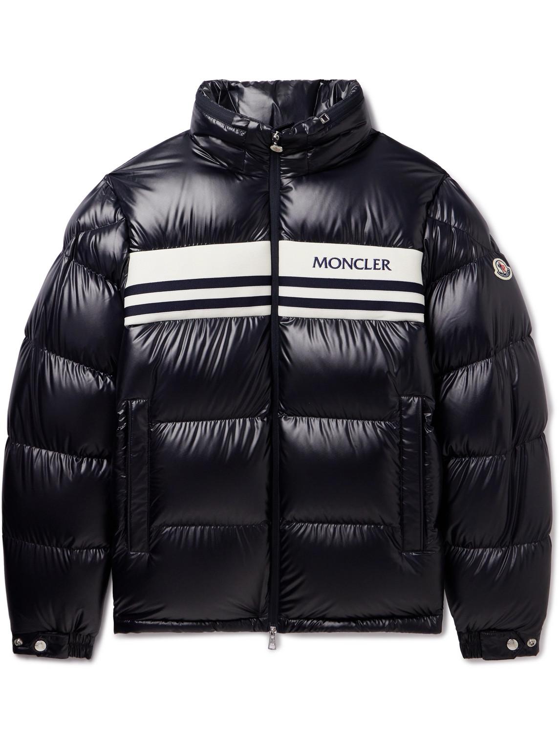 Moncler Skarsting Quilted Shell And Logo-embroidered Jacquard-knit Down  Jacket in Blue for Men | Lyst