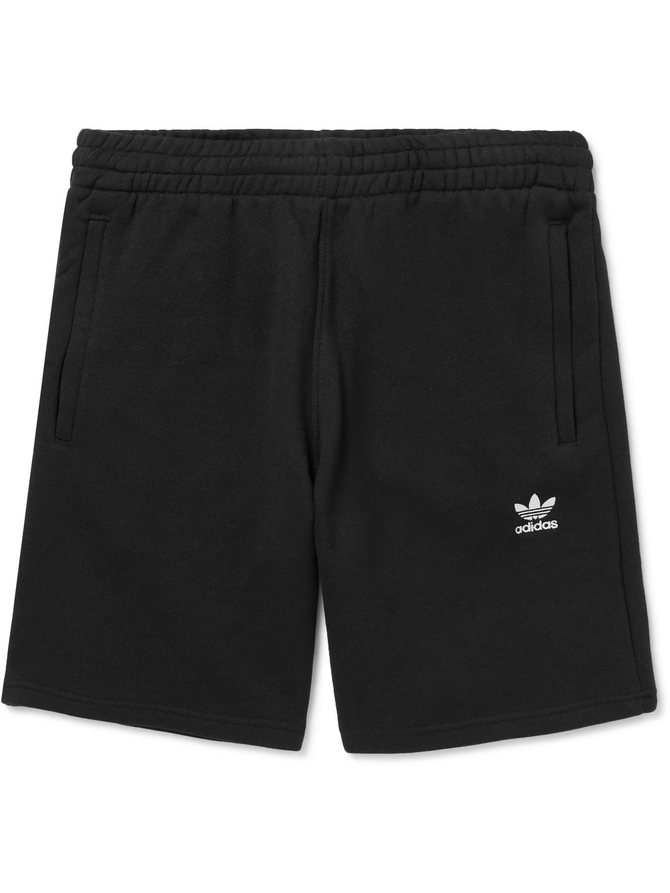 adidas Originals Essential Logo-embroidered Cotton-jersey Shorts ... adidas Originals Essential Logo-embroidered Cotton-jersey Shorts ...