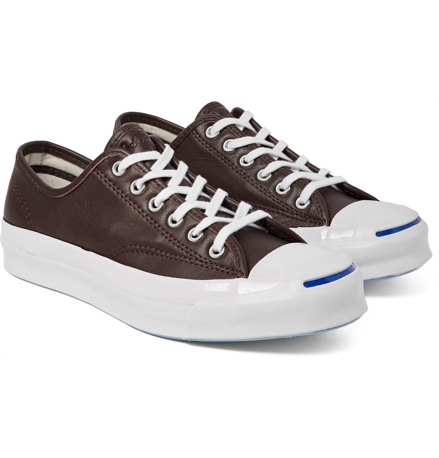 Converse Jack Purcell Signature Leather Sneakers in Brown for Men
