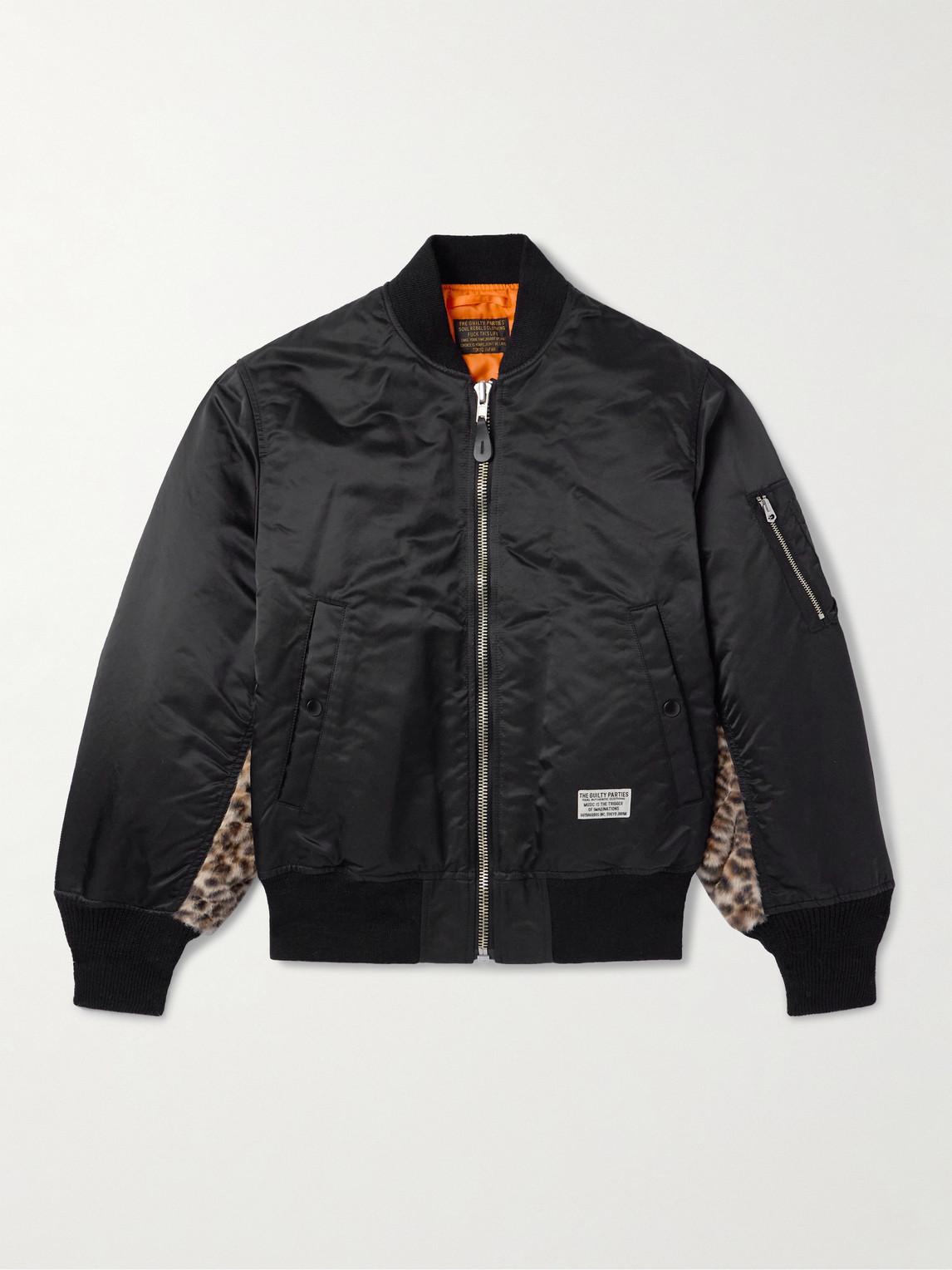 Wacko Maria Ma-1 Faux Fur-Trimmed Padded Shell Bomber Jacket in