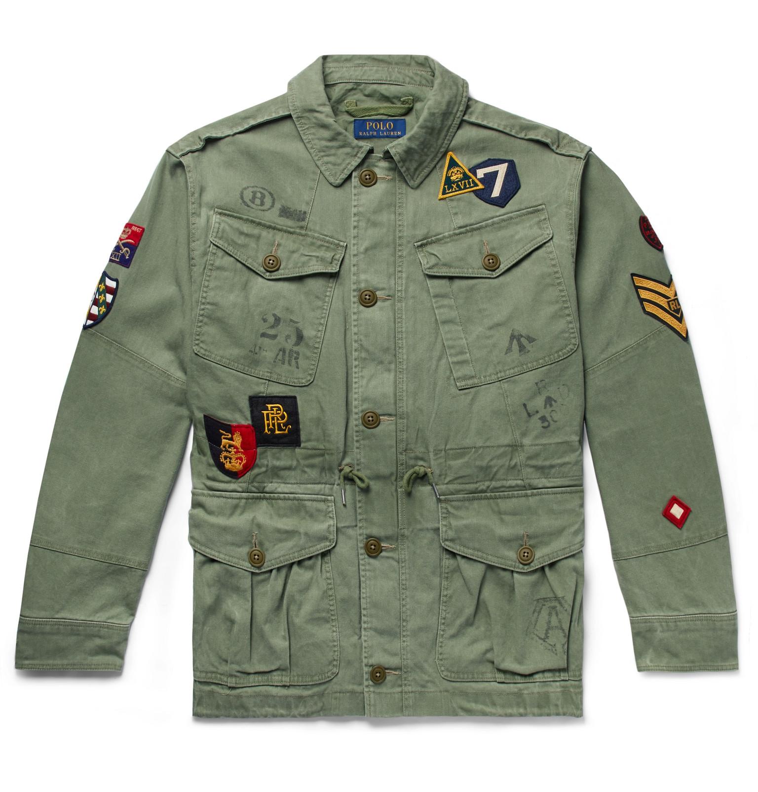 Polo Ralph Lauren Appliquéd Cotton Field Jacket in Green for Men