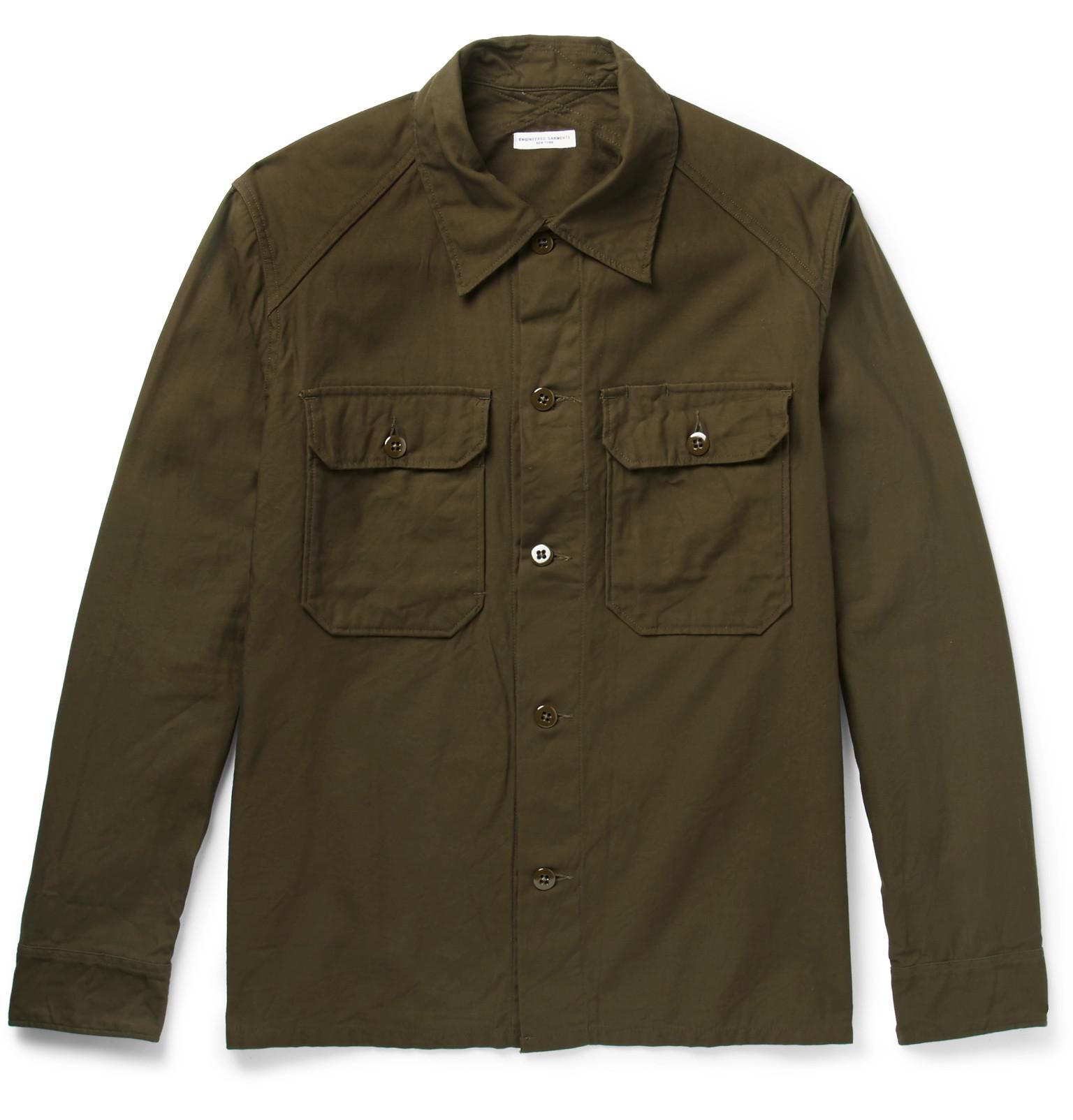 Engineered Garments Cotton-twill Field Overshirt in Green for Men - Lyst