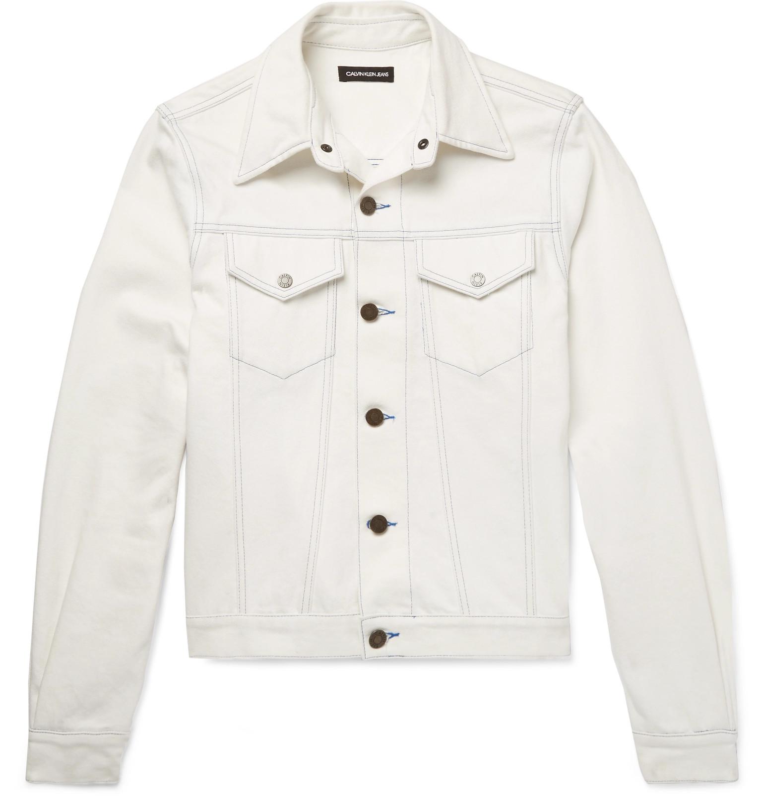 calvin klein white jacket mens