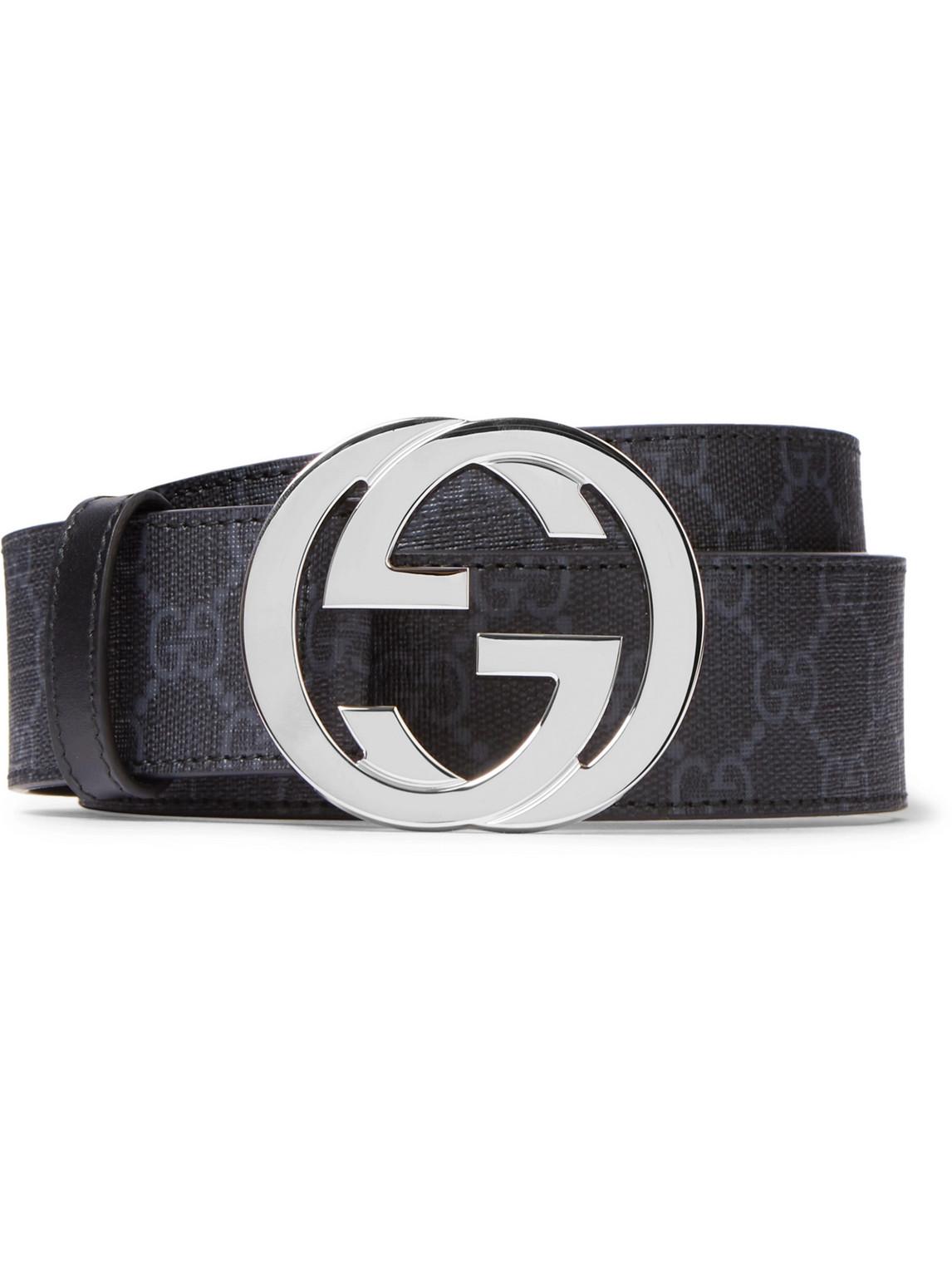 black and grey gucci belt