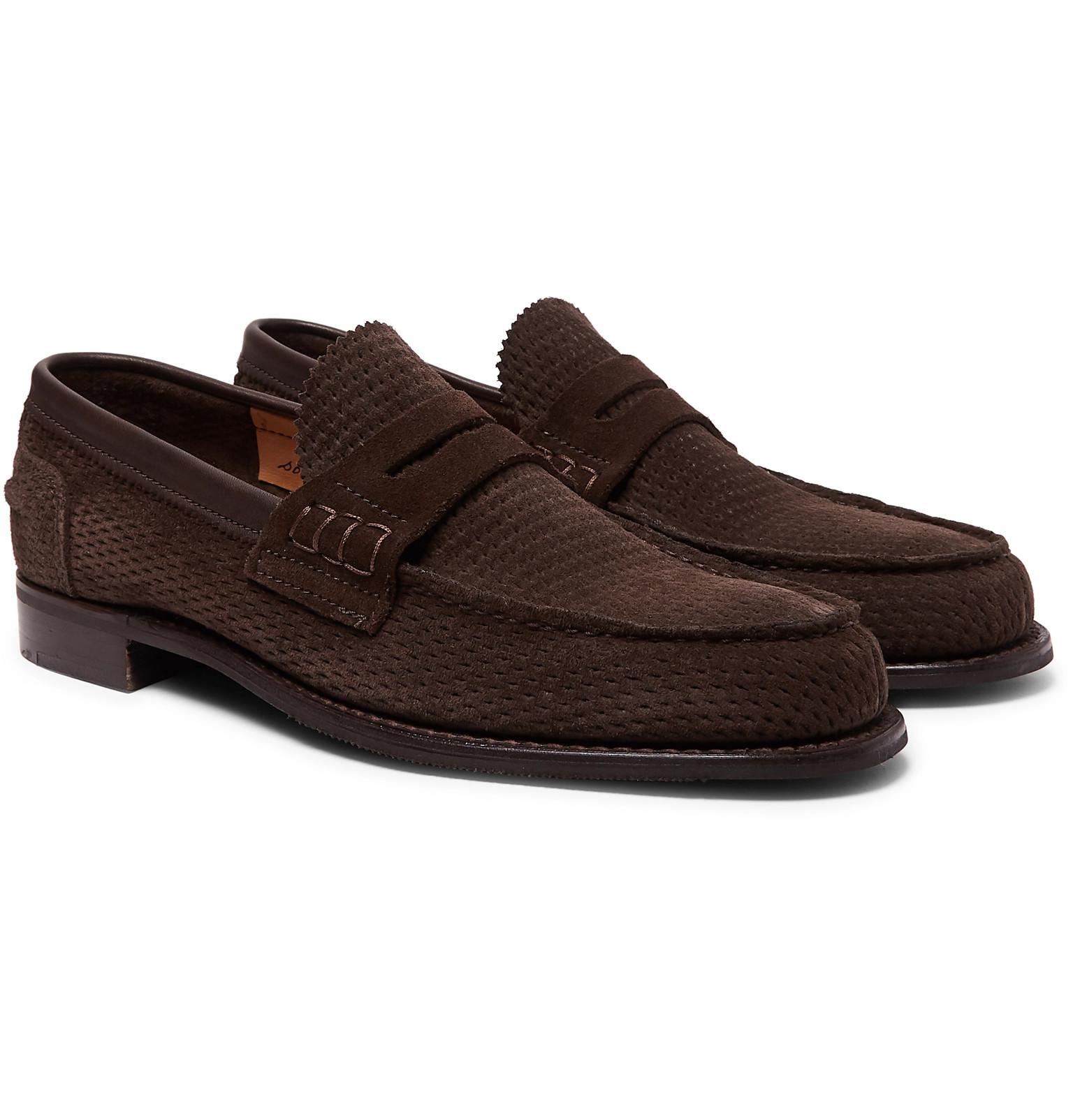 men's suede penny loafers