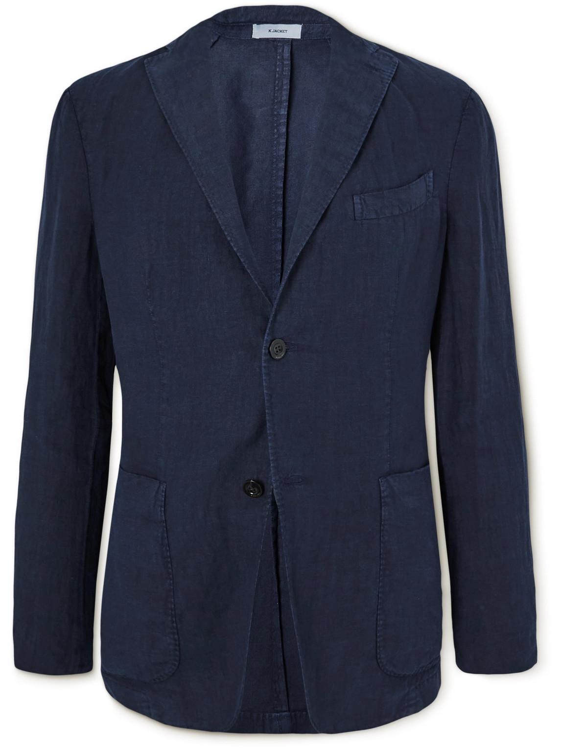 Boglioli Garment-dyed Linen Blazer in Blue for Men | Lyst