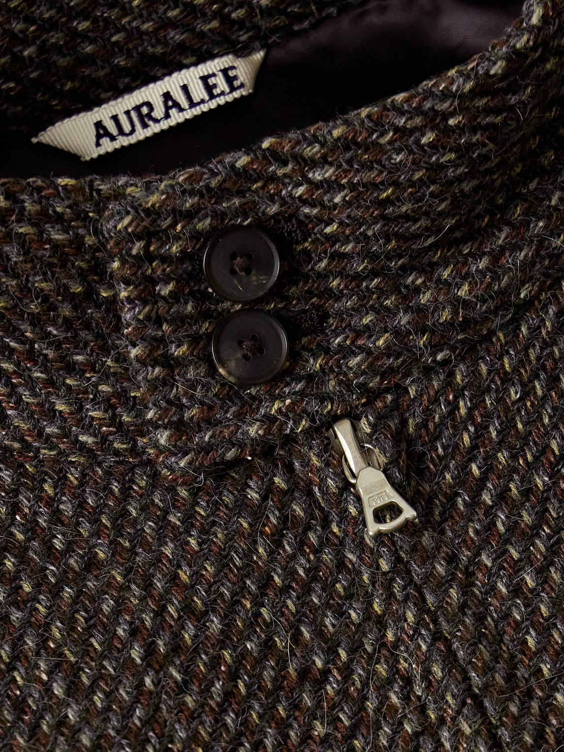AURALEE Wool, Alpaca And Silk-Blend Tweed Bomber Jacket in Grey