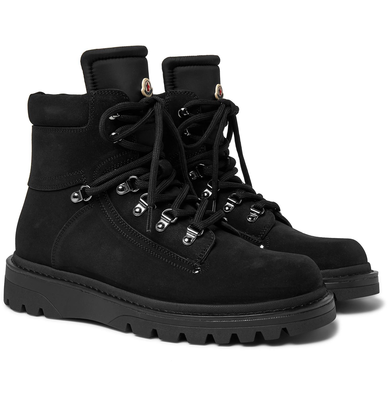 Moncler Egide Suede And Nylon Boots in Black for Men | Lyst