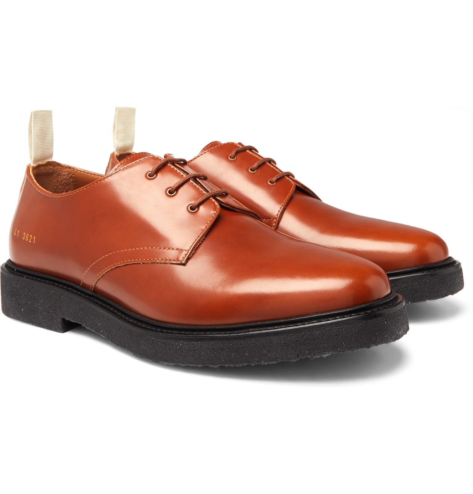 Common Projects Cadet Leather Derby Shoes in Brown for Men