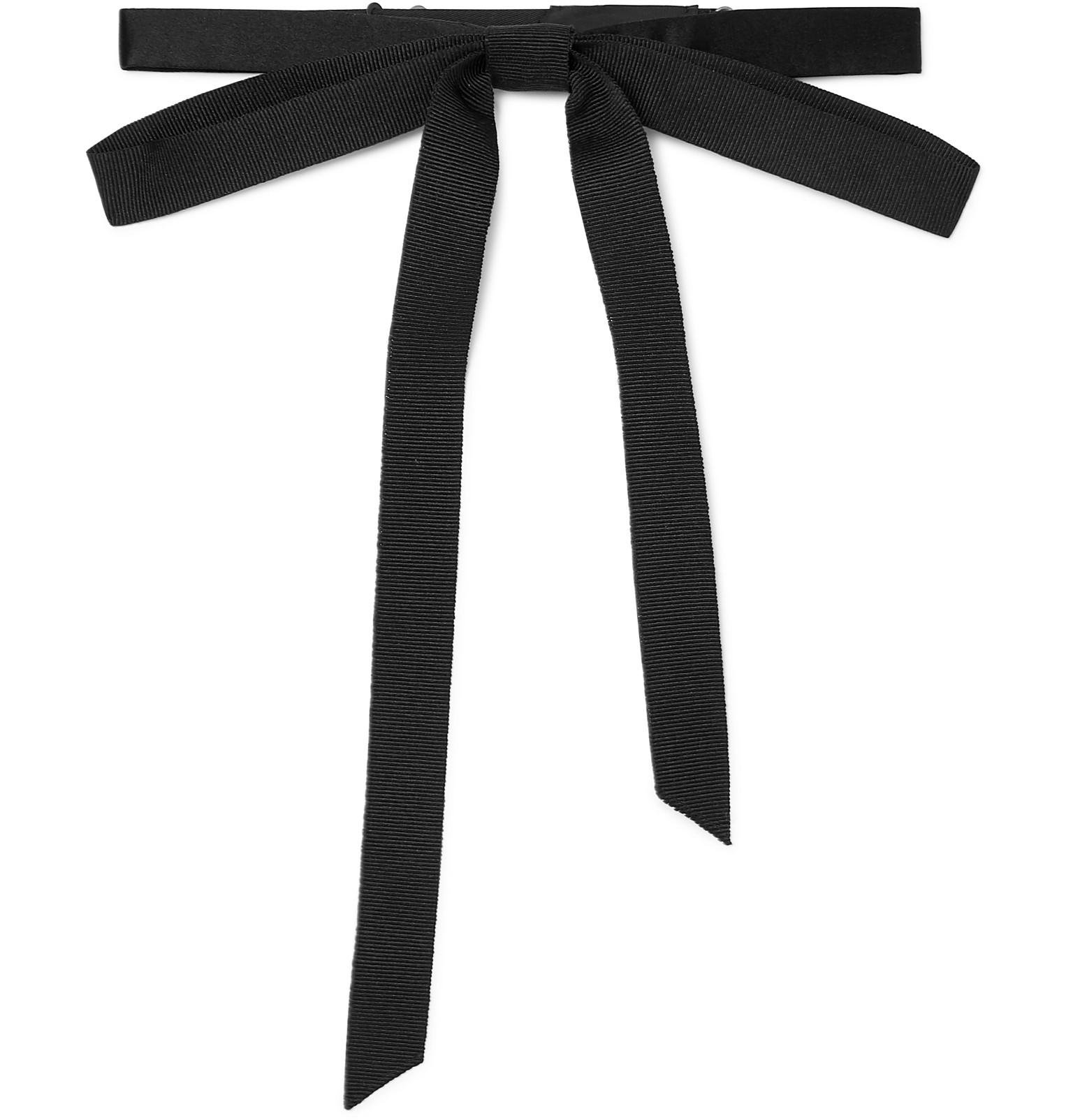 Gucci Long Silk Faille Bow Tie - Black