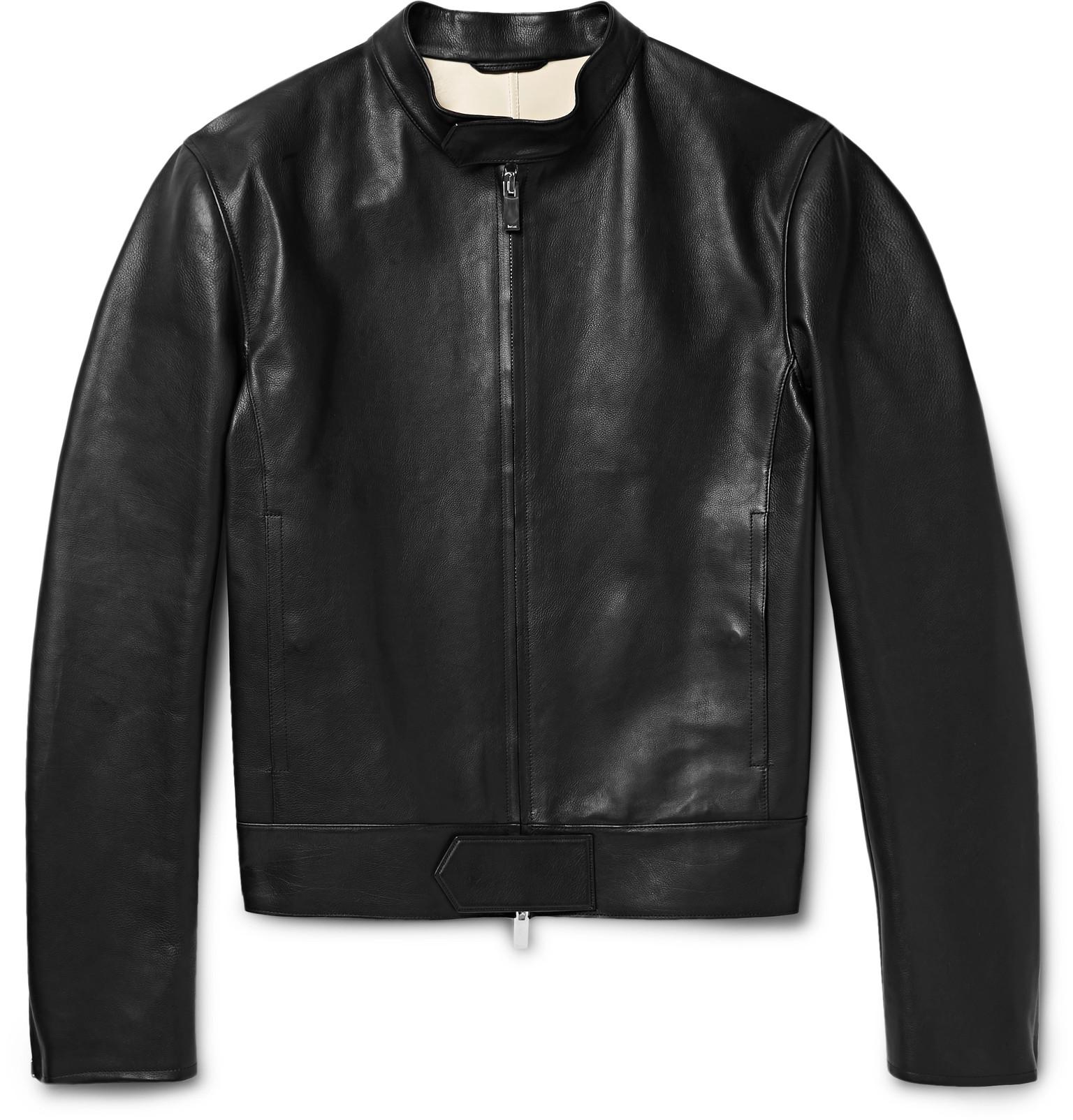 Berluti Unlined Leather Biker Jacket in Black for Men | Lyst